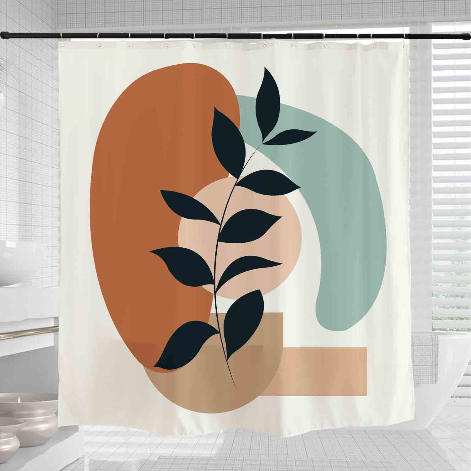 Extra Thick Abstract Art Shower Curtain, Nordic Style For Bohemian Bathroom Decor
