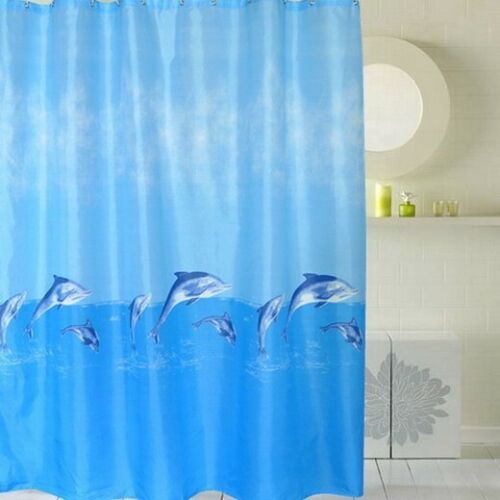 Dolphin Shower Curtain, Blue Design And Fabric Material