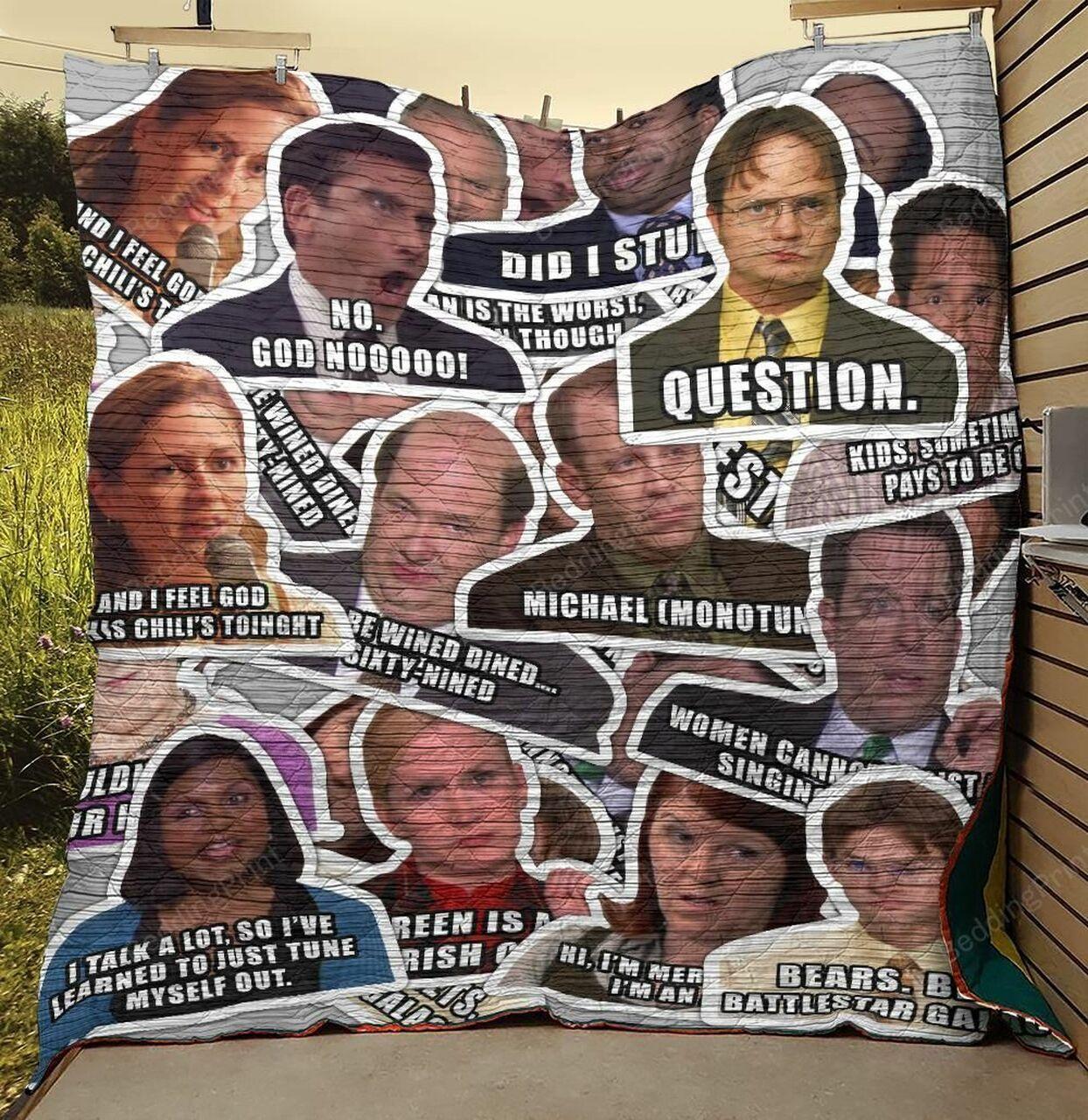 The Office Funny Qu And Im St Quilt Blanket