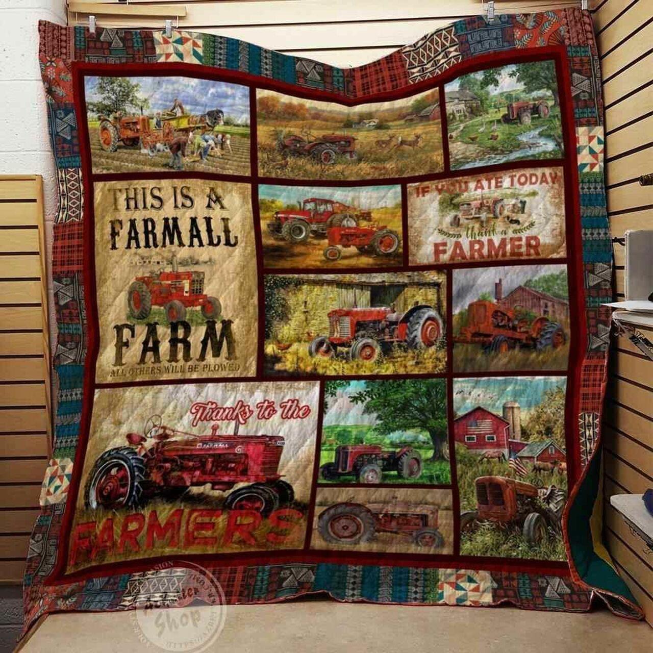 Is A Farmall Farm All Ot Will Be Plowed Blanket Th1707 Quilt