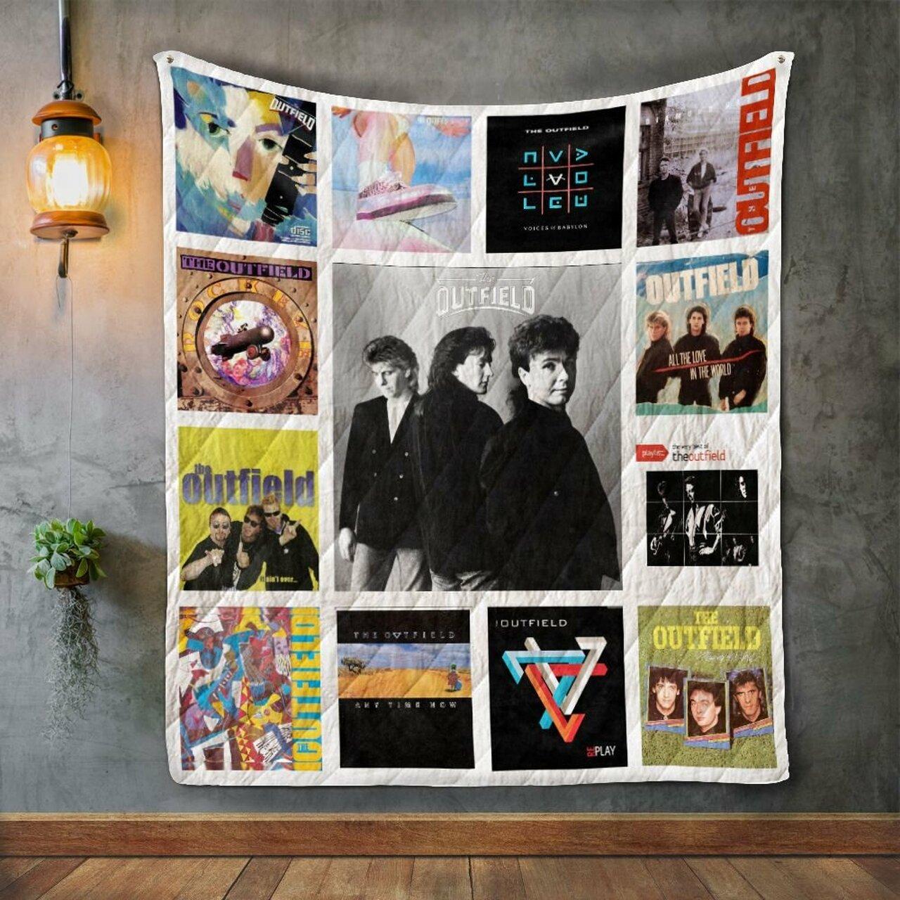 The Outfield Album Co Quilt Blanket