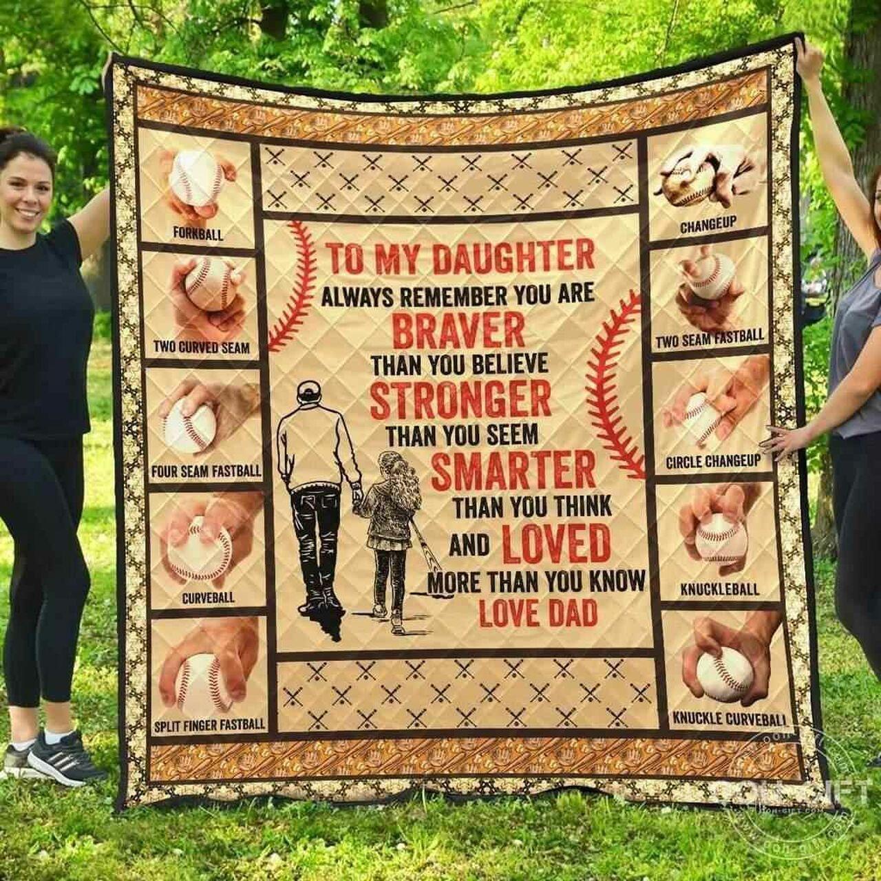Dad Daughtereball Bravtrongmarter And Loved Blanket Th0807 Quilt