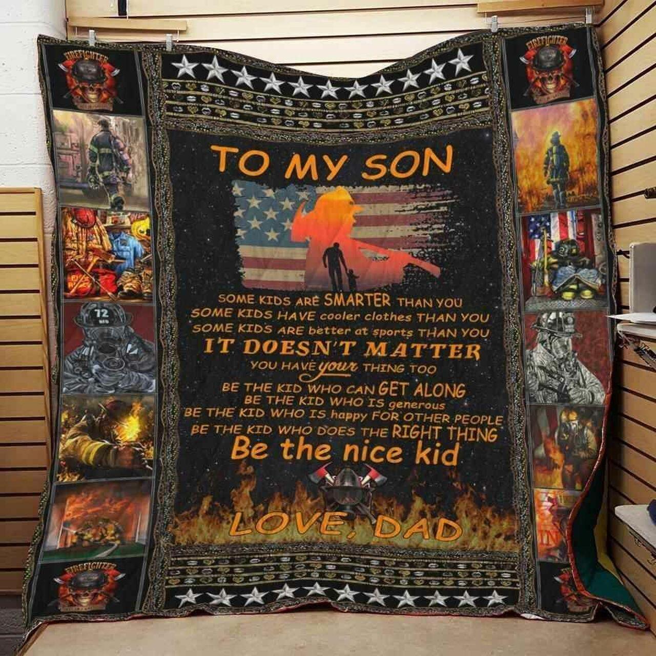 Dad on Be The Nice Kid Blanket Th0907 Quilt