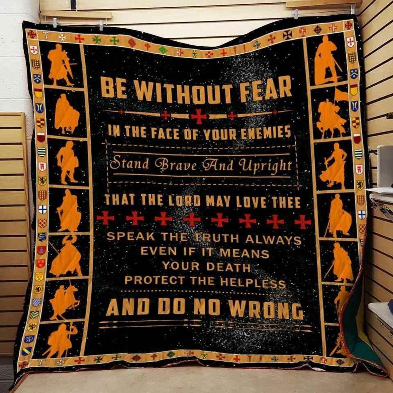 Knight Templar Be Without Fear Blanket Th0907 Quilt