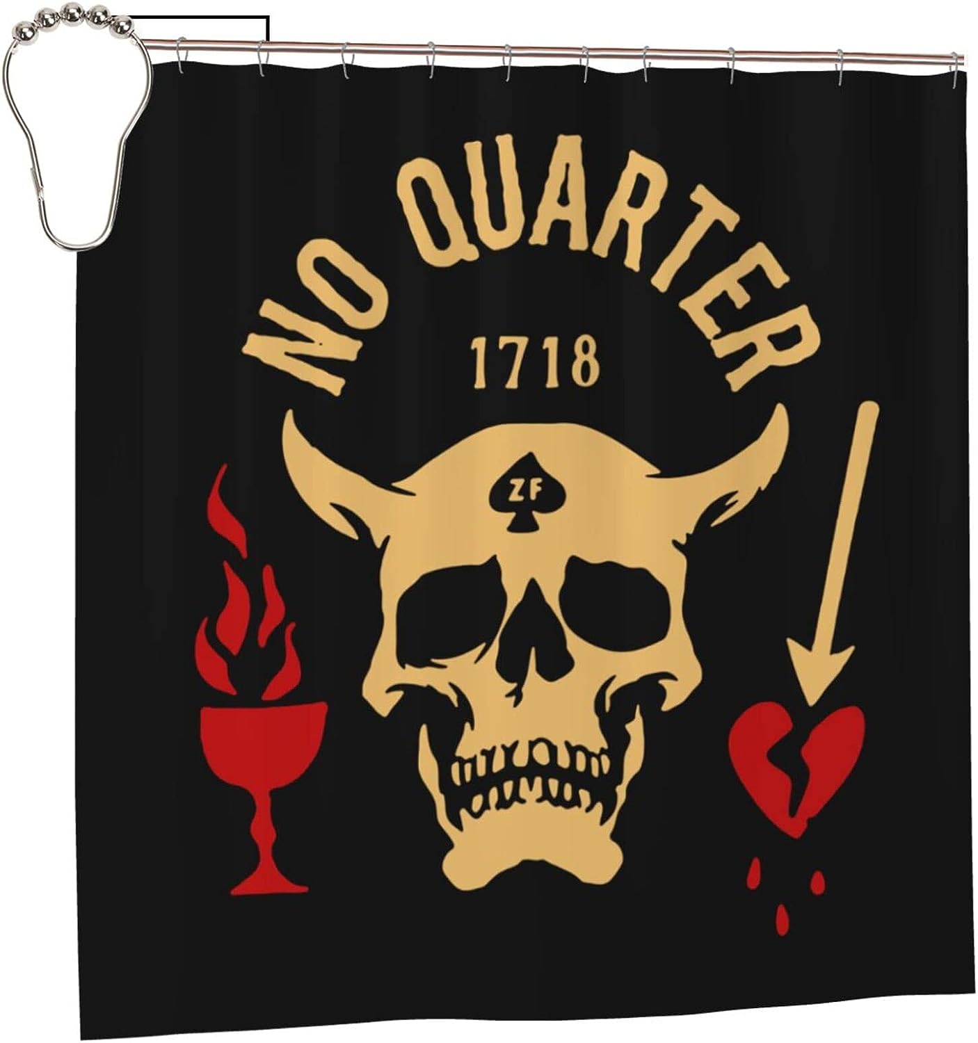 Pirate Skull Shower Curtain For Nautical Bathroom Decor