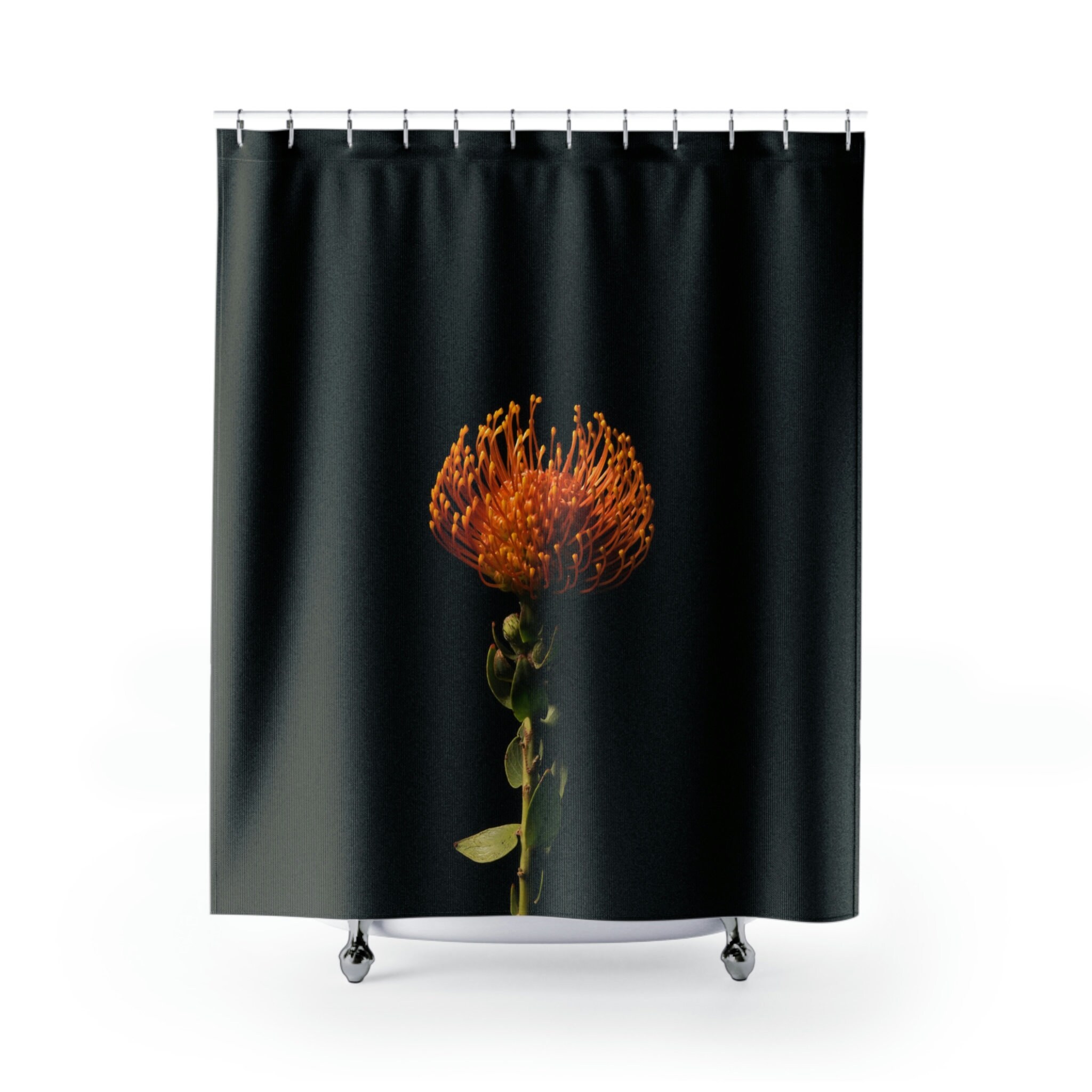 Botanical Shower Curtain With Unique Floral Design For Feminine Bathroom Art