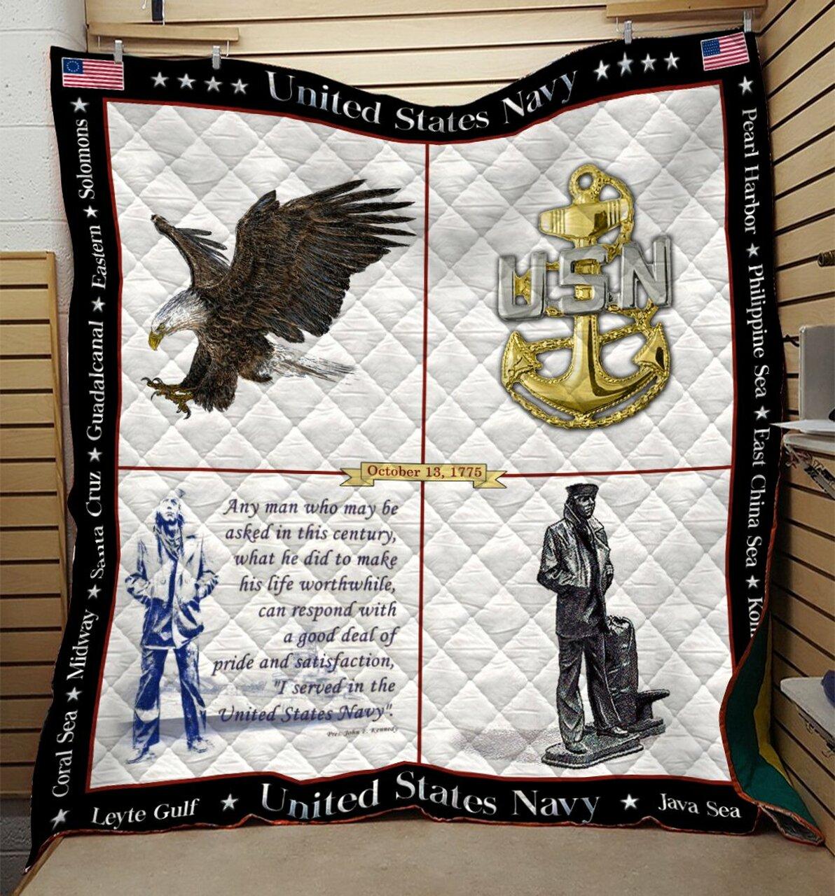U S Navy Blanket Htt-Qhg00008 Quilt