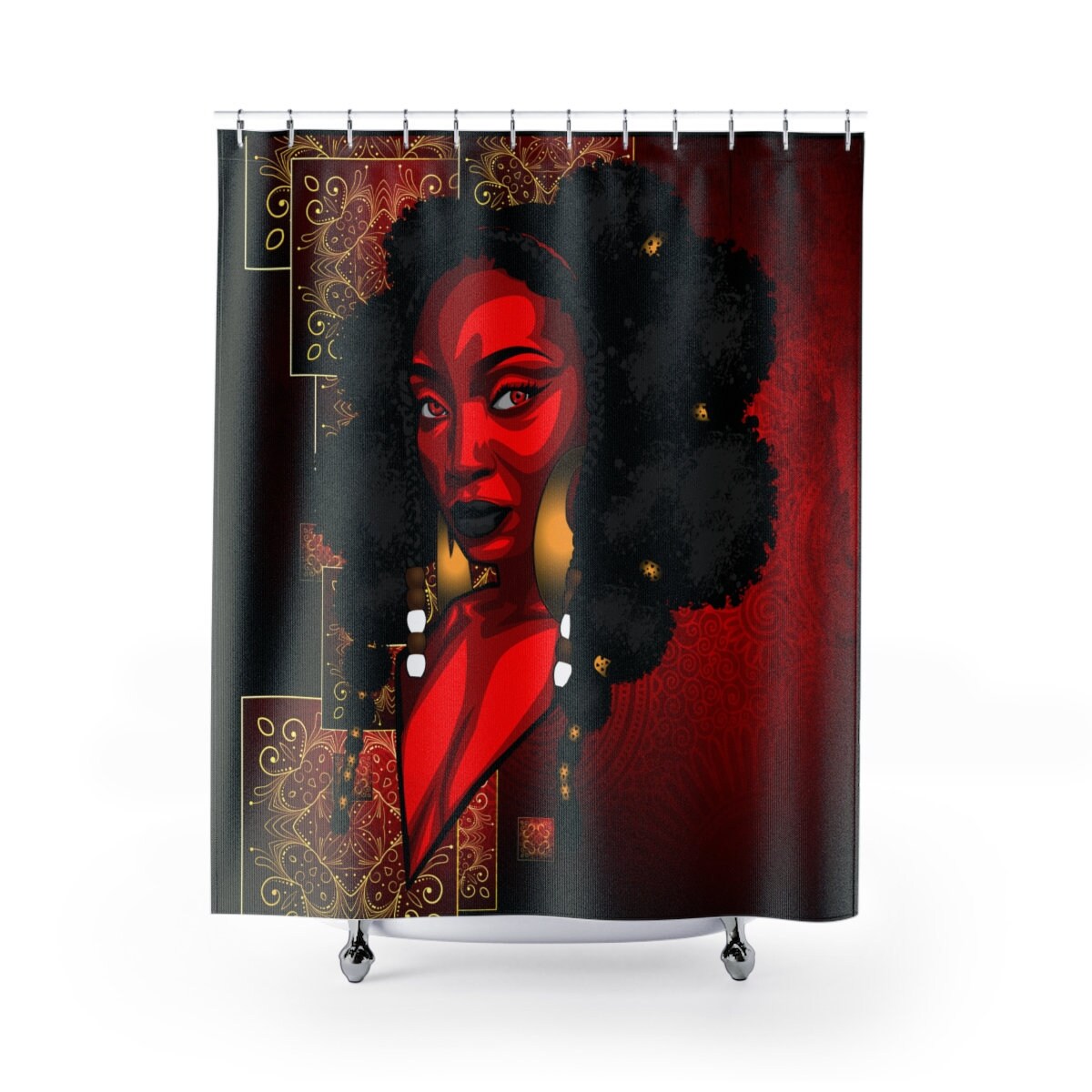Graphic Beauty Shower Curtain For A Vibrant Bathroom Decor