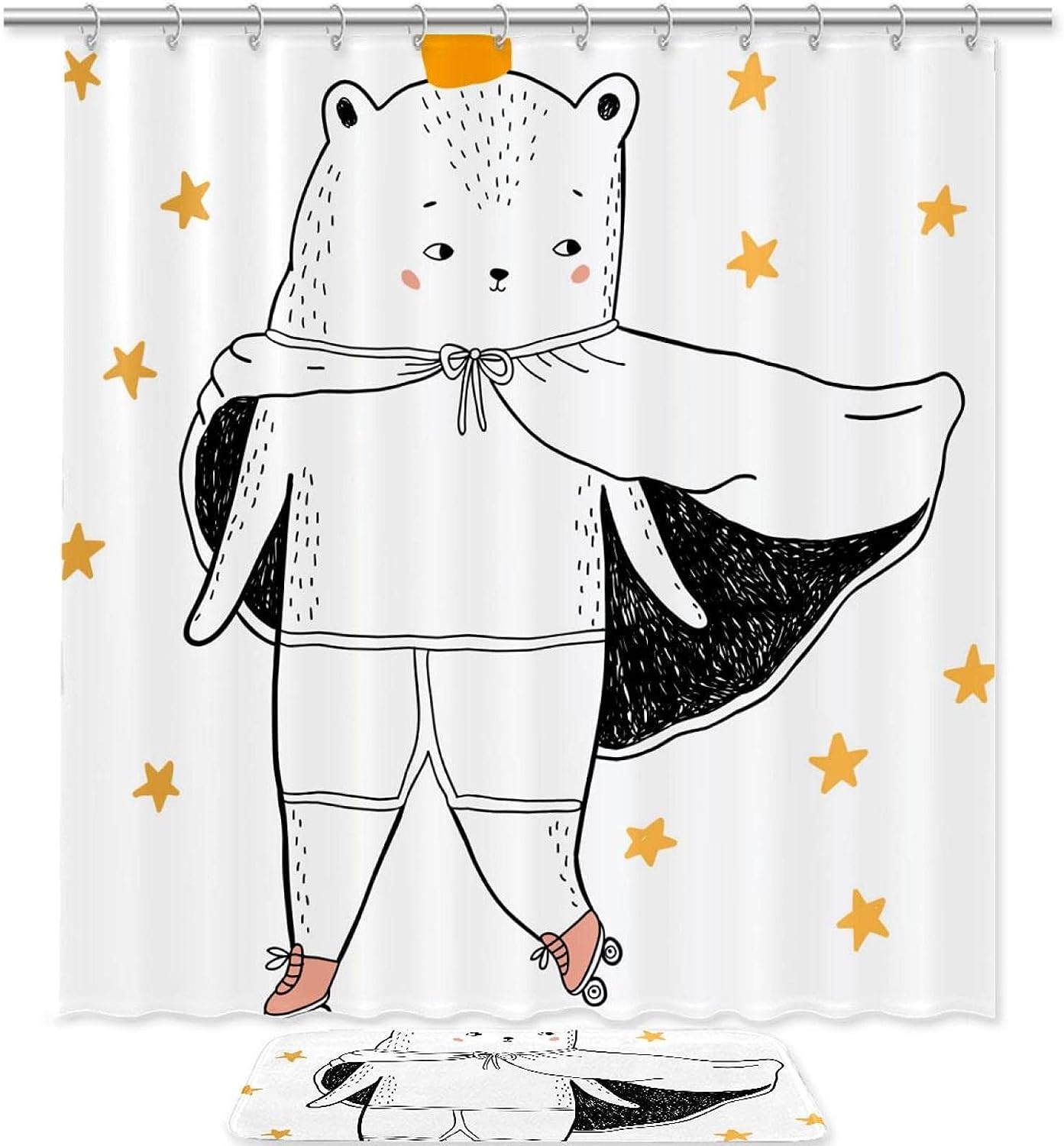 Charming Bear Animal Shower Curtain For Your Bathroom