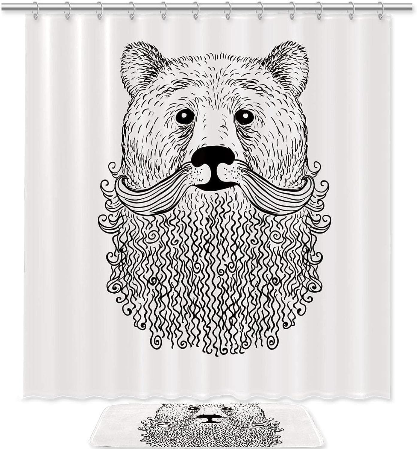 Brown Bear Animal Shower Curtain For Your Bathroom