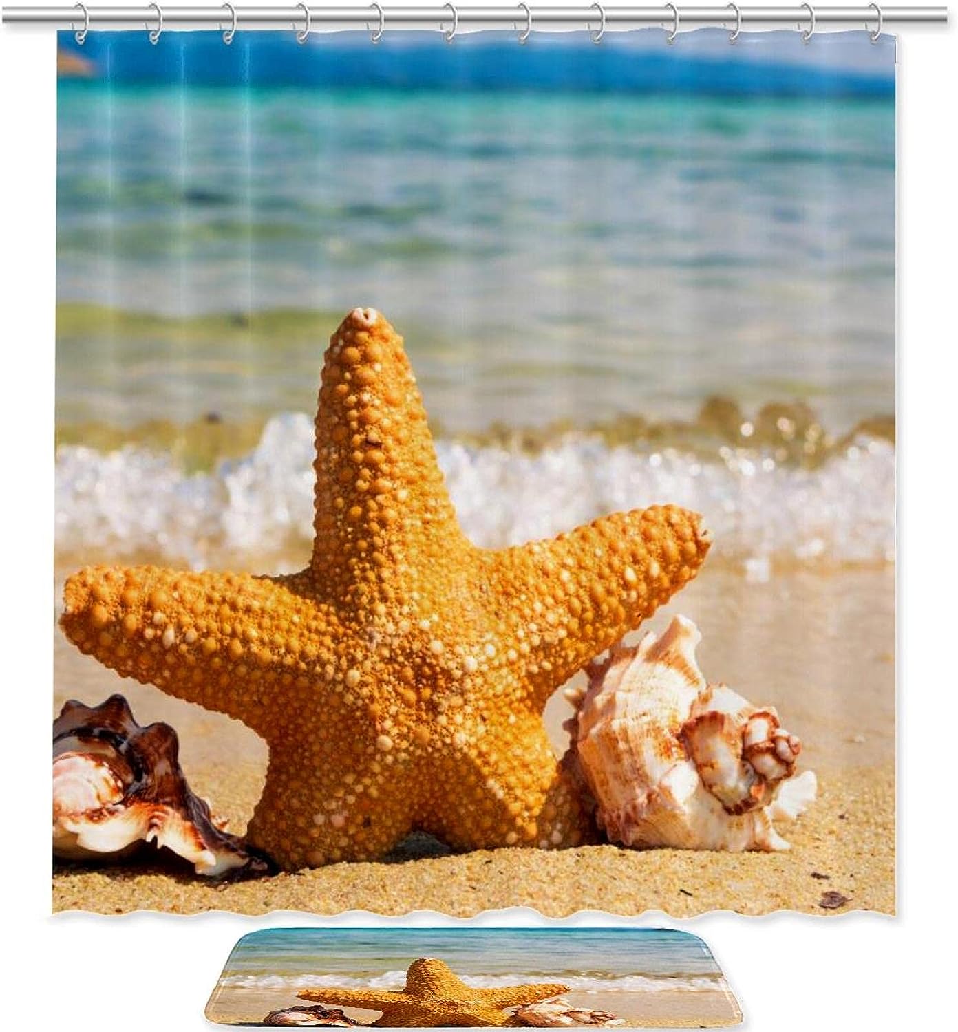 Seashell Starfish Paradise Shower Curtain For Your Bathroom