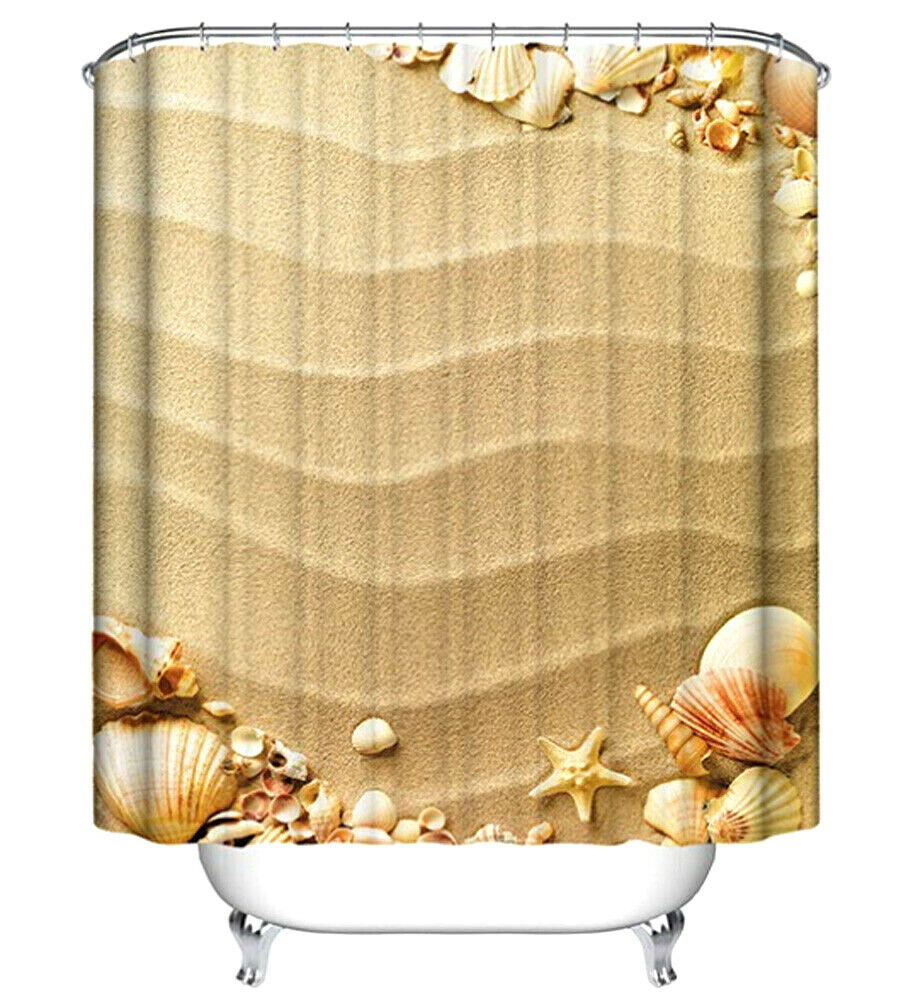 Sand And Seashells Shower Curtain For Your Beachy Bathroom Decor