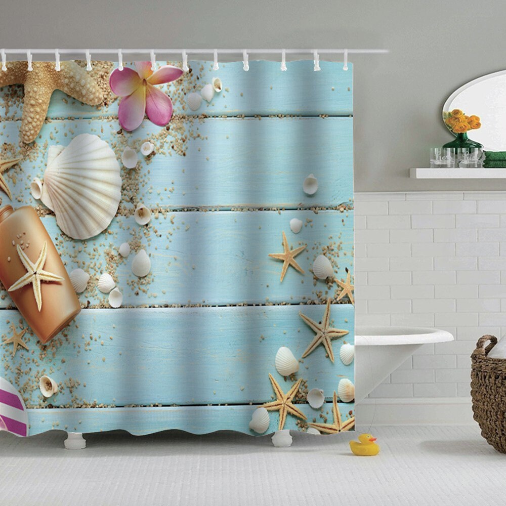 Ocean Shells Shower Curtain For Your Beachy Bathroom Decor
