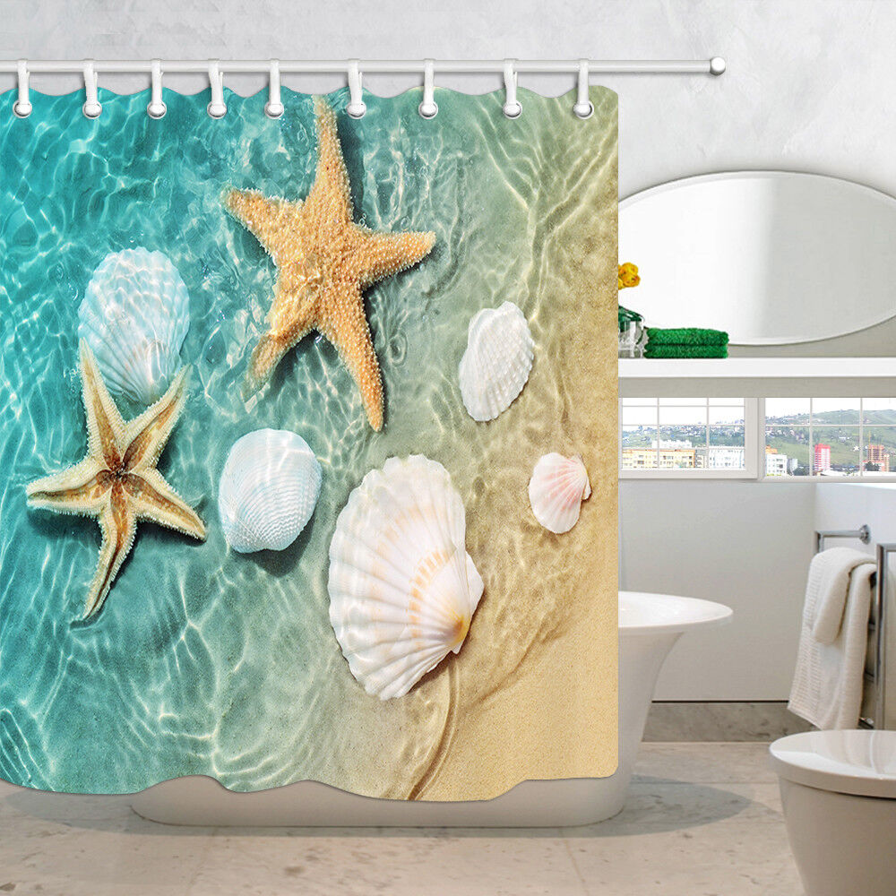 Seashell Starfish Shower Curtain For Your Coastal Bathroom Decor