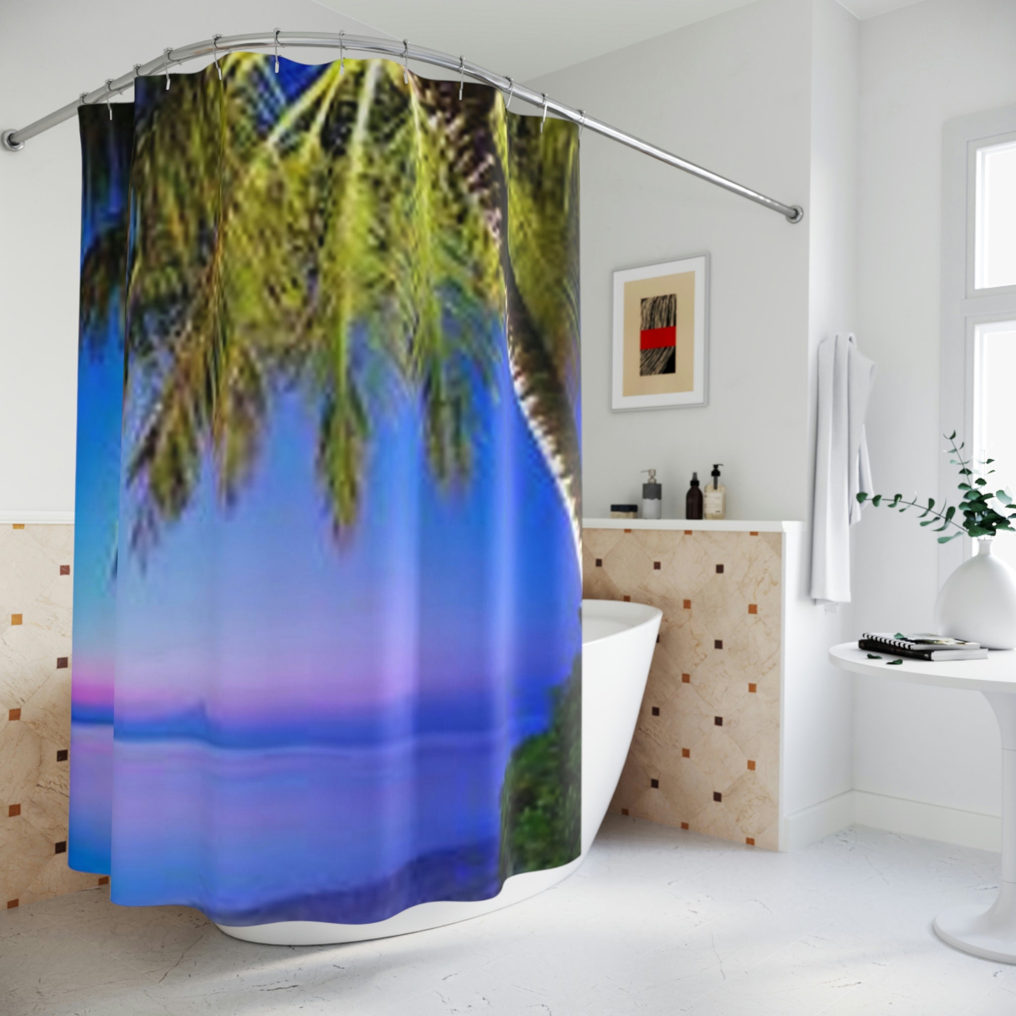 Sea Waves Shower Curtain For Your Beachy Bathroom Decor
