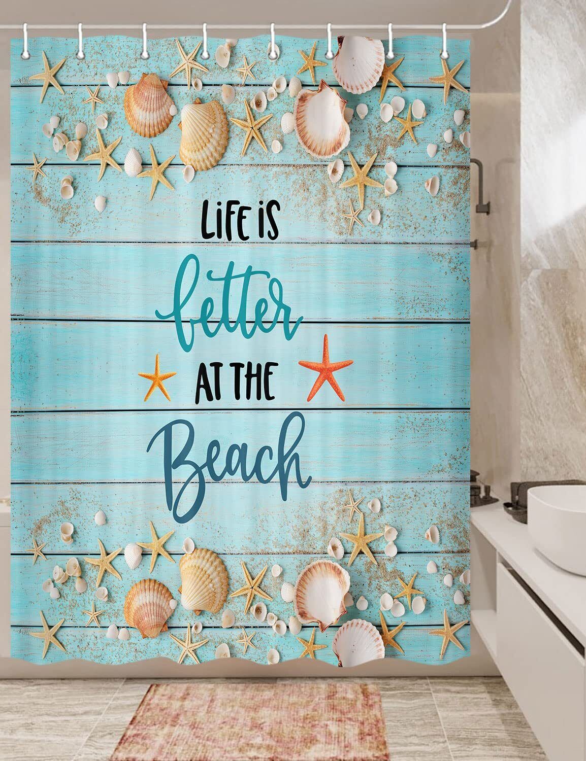 Small Beach Shells Shower Curtain For Your Rv Camper Bathroom Decor