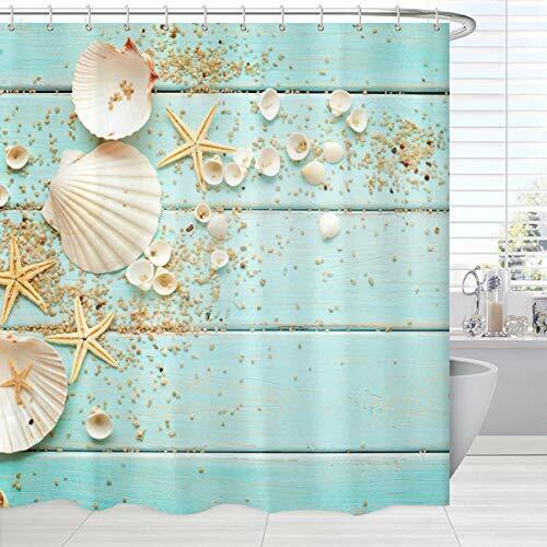 Nautical Seashells Shower Curtain For Your Beachy Bathroom Decor