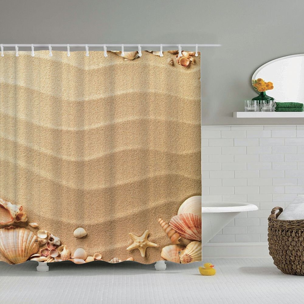 Seashell Conch Shower Curtain For Your Beachy Bathroom Decor