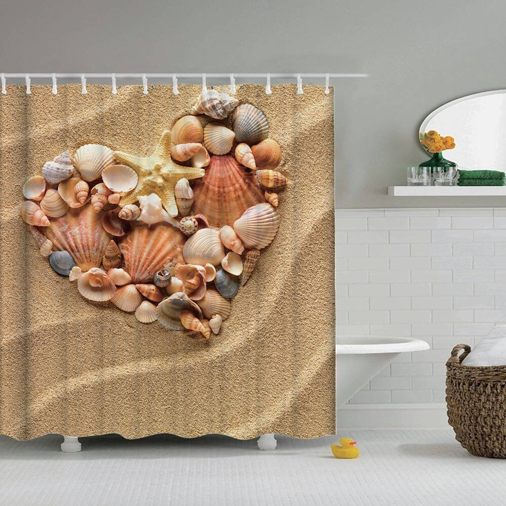Ocean Conch Shower Curtain For Your Beachy Bathroom Decor