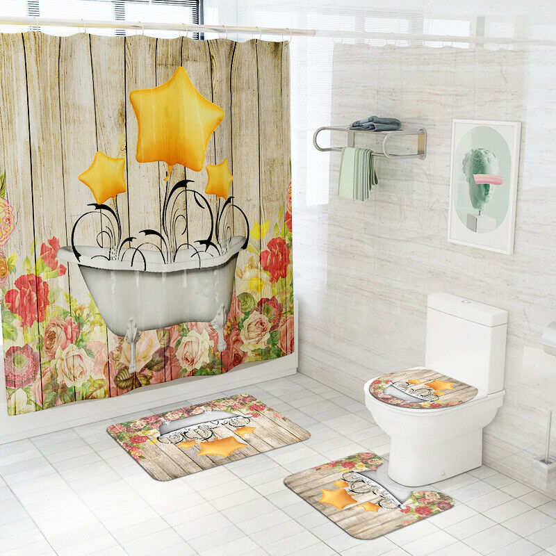 Star Balloon Waterproof Shower Curtain For Bathroom Home Decor