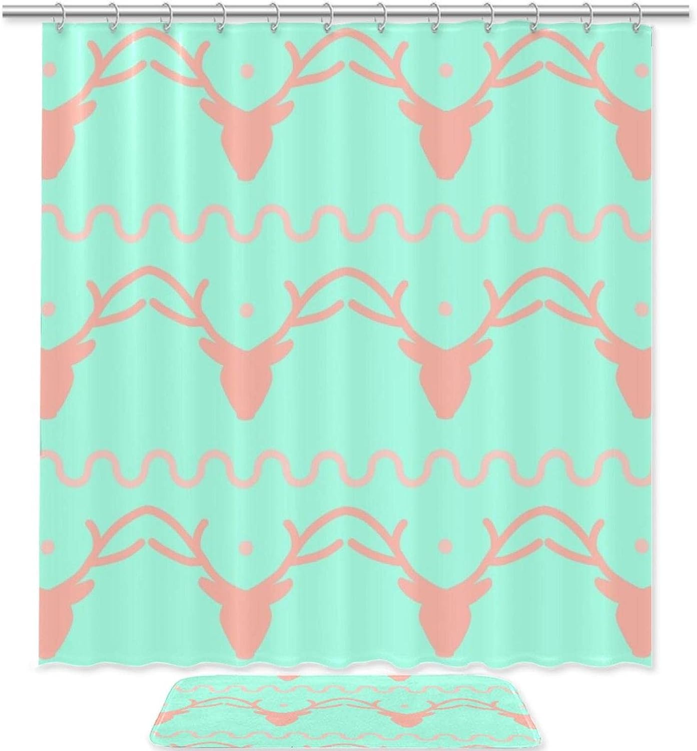 Striped Dragonfly Shower Curtain In Waterproof Fabric For Bathroom Decoration
