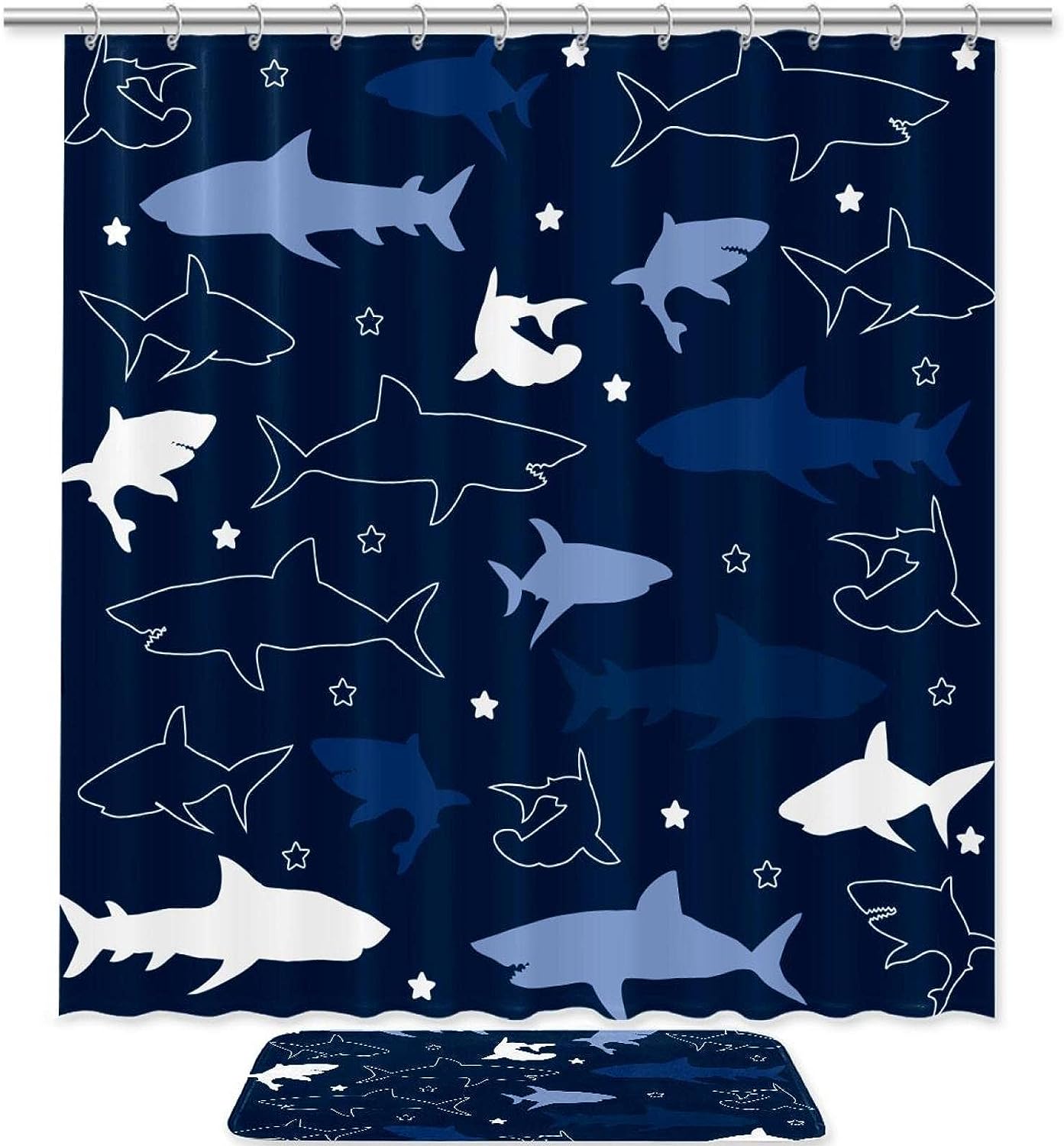 Sea Monster Octopus And Sailing Ship Shower Curtain In Waterproof Fabric For Bathroom Decor