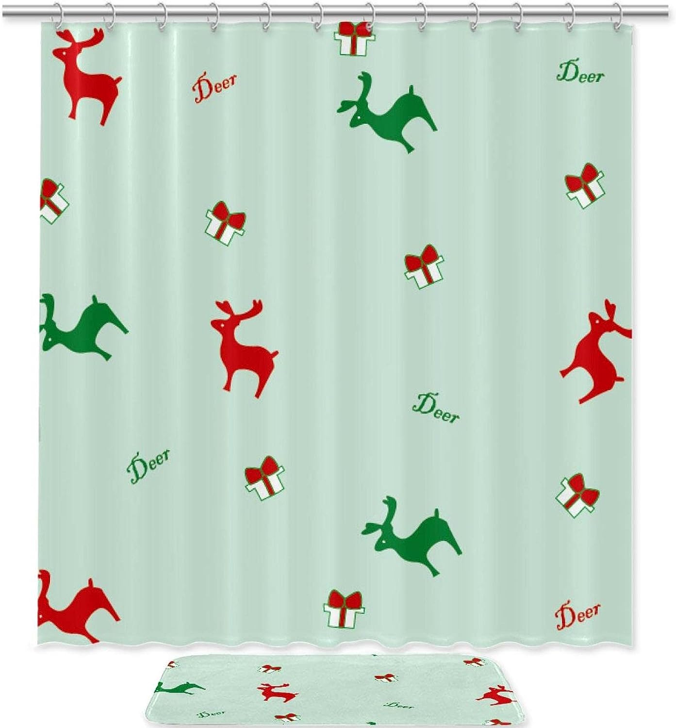 Red Canopy Mushroom Shower Curtain In Waterproof Fabric For Bathroom Decoration
