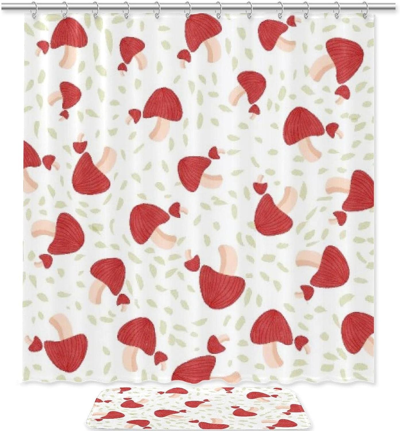 Cute Red Deer Shower Curtain In Waterproof Fabric For Bathroom Decor