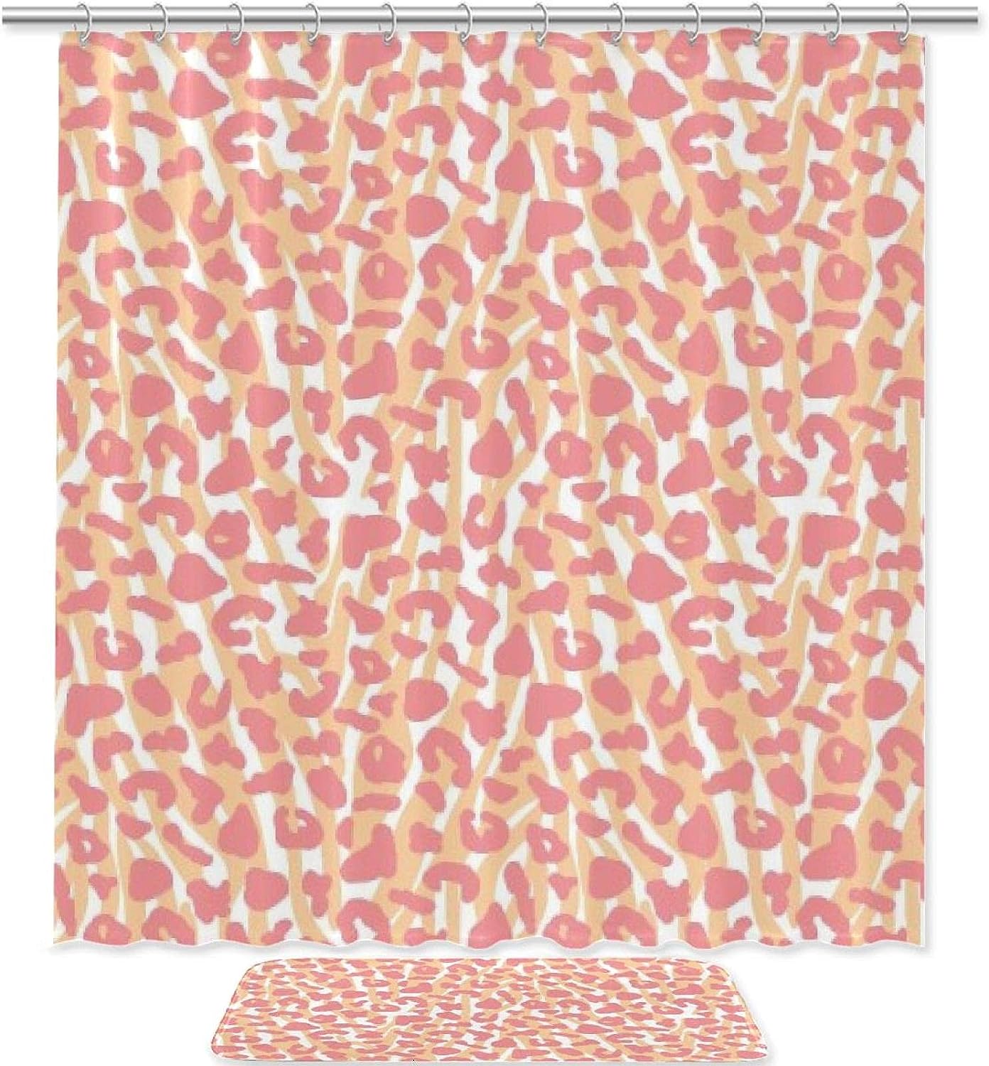 Pink Sharks Waterproof Shower Curtain For Bathroom Decoration