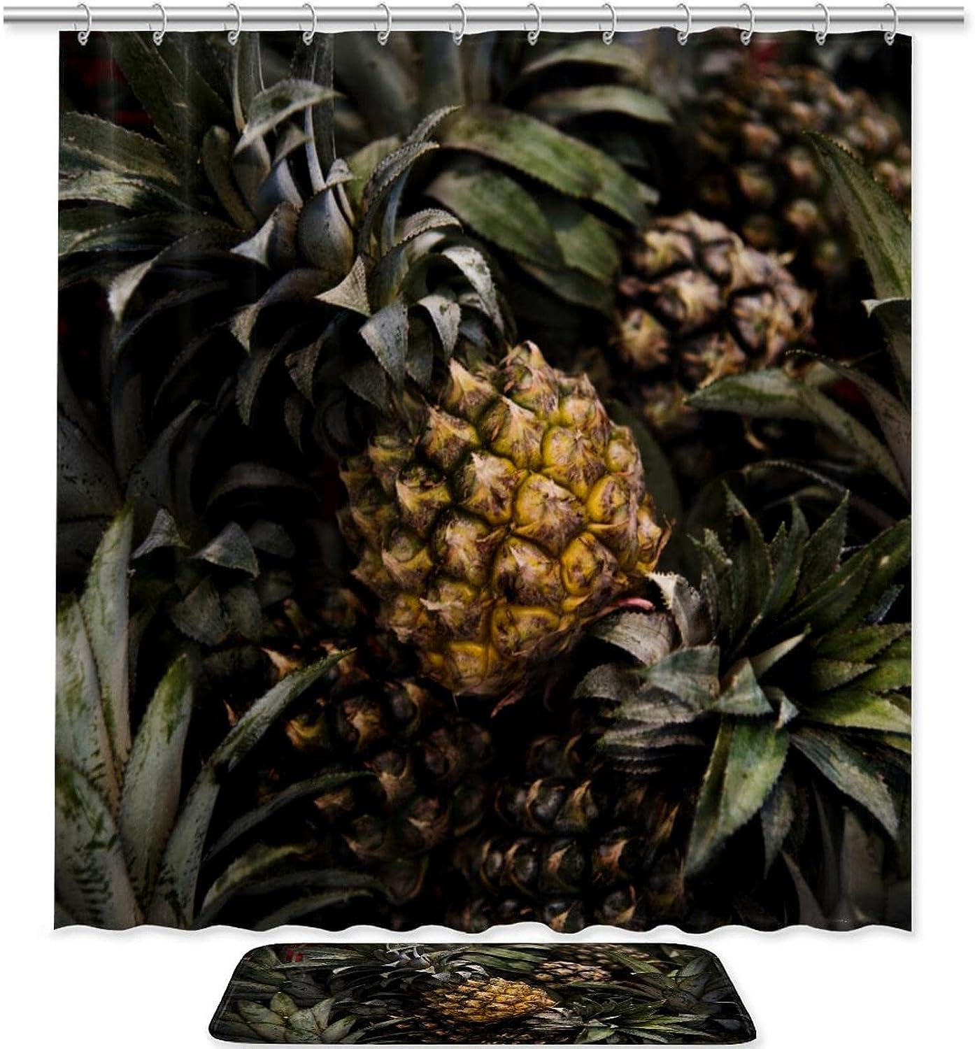 Pineapple Ananas Shower Curtain In Waterproof Fabric For Bathroom Decoration