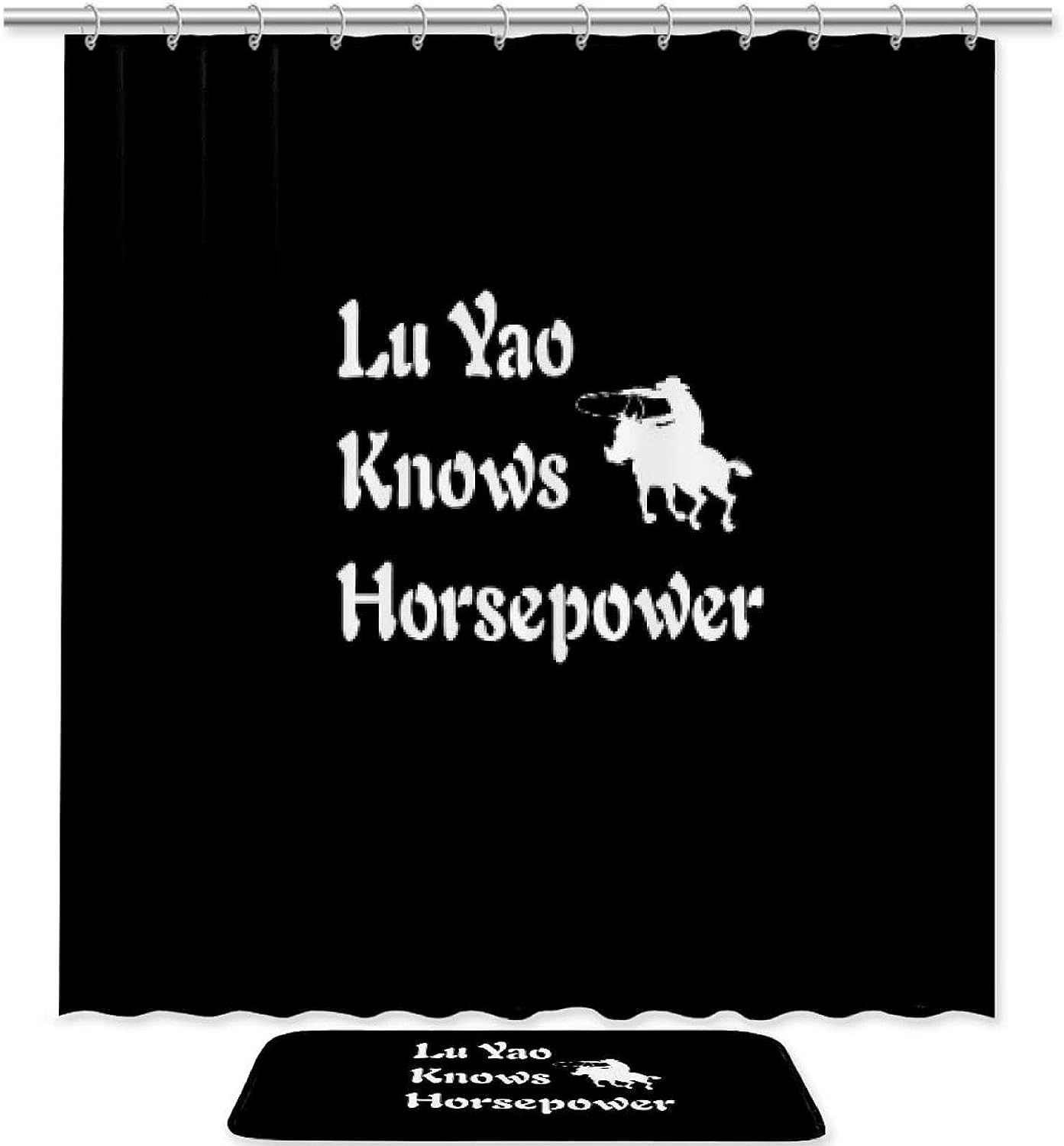 Horsepower-Themed Lu Yao Knows Shower Curtain In Waterproof Fabric