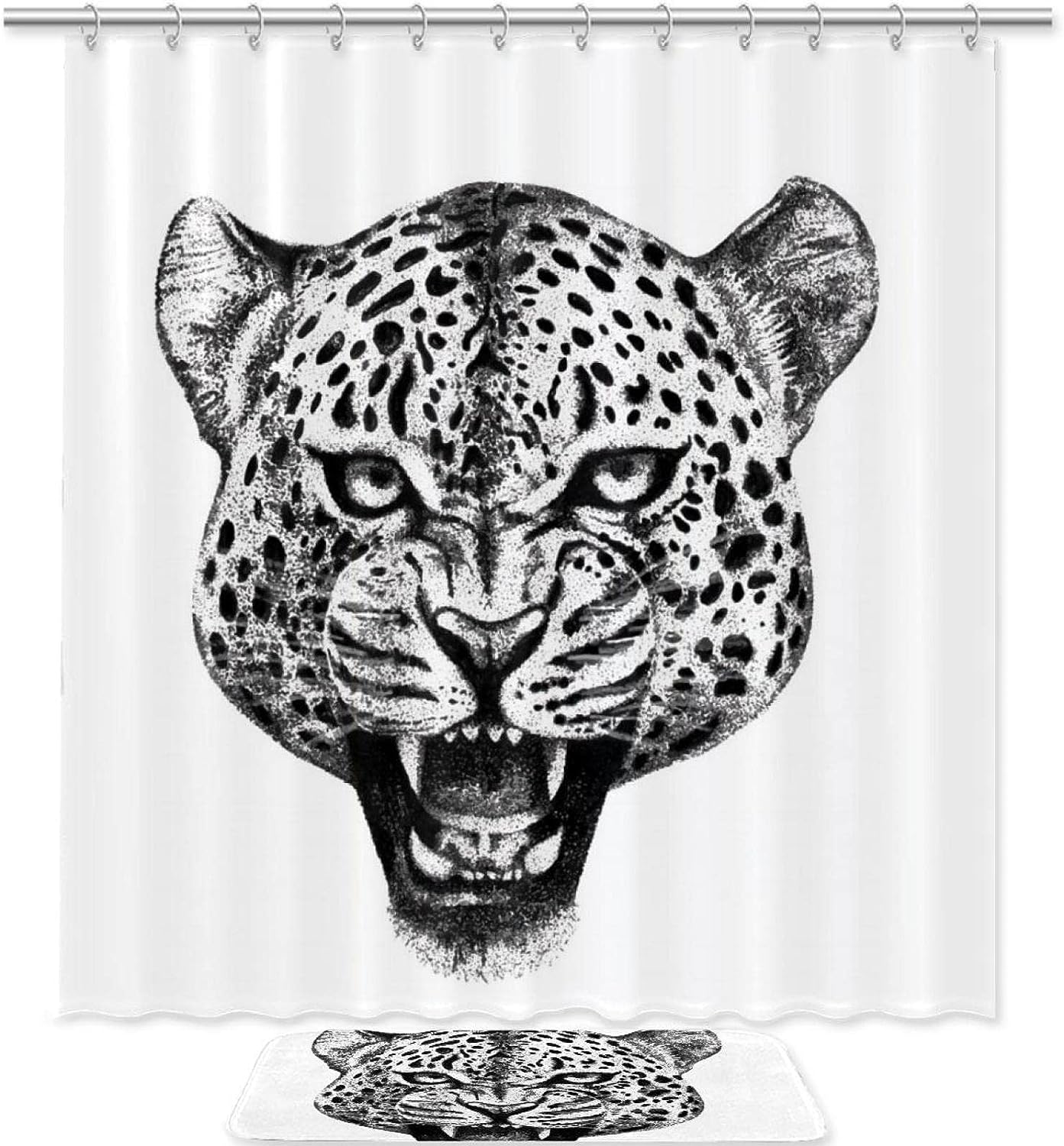 Stylish Leopard Print Waterproof Shower Curtain For Bathroom Decor