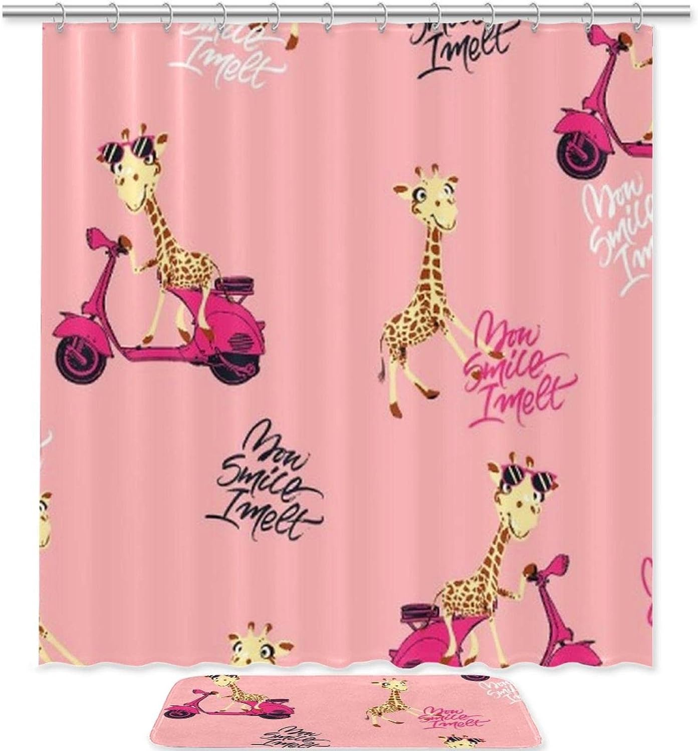 Happy Deer Waterproof Shower Curtain For Bathroom Decoration