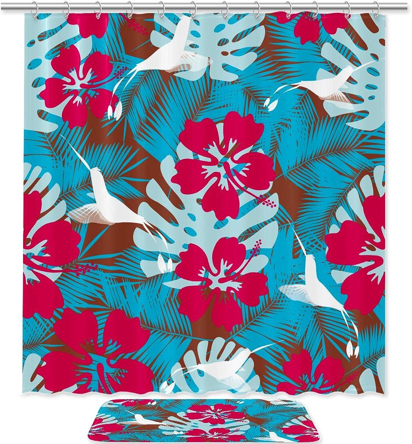 Hawaiian Plumeria Shower Curtain For Bathroom Decoration