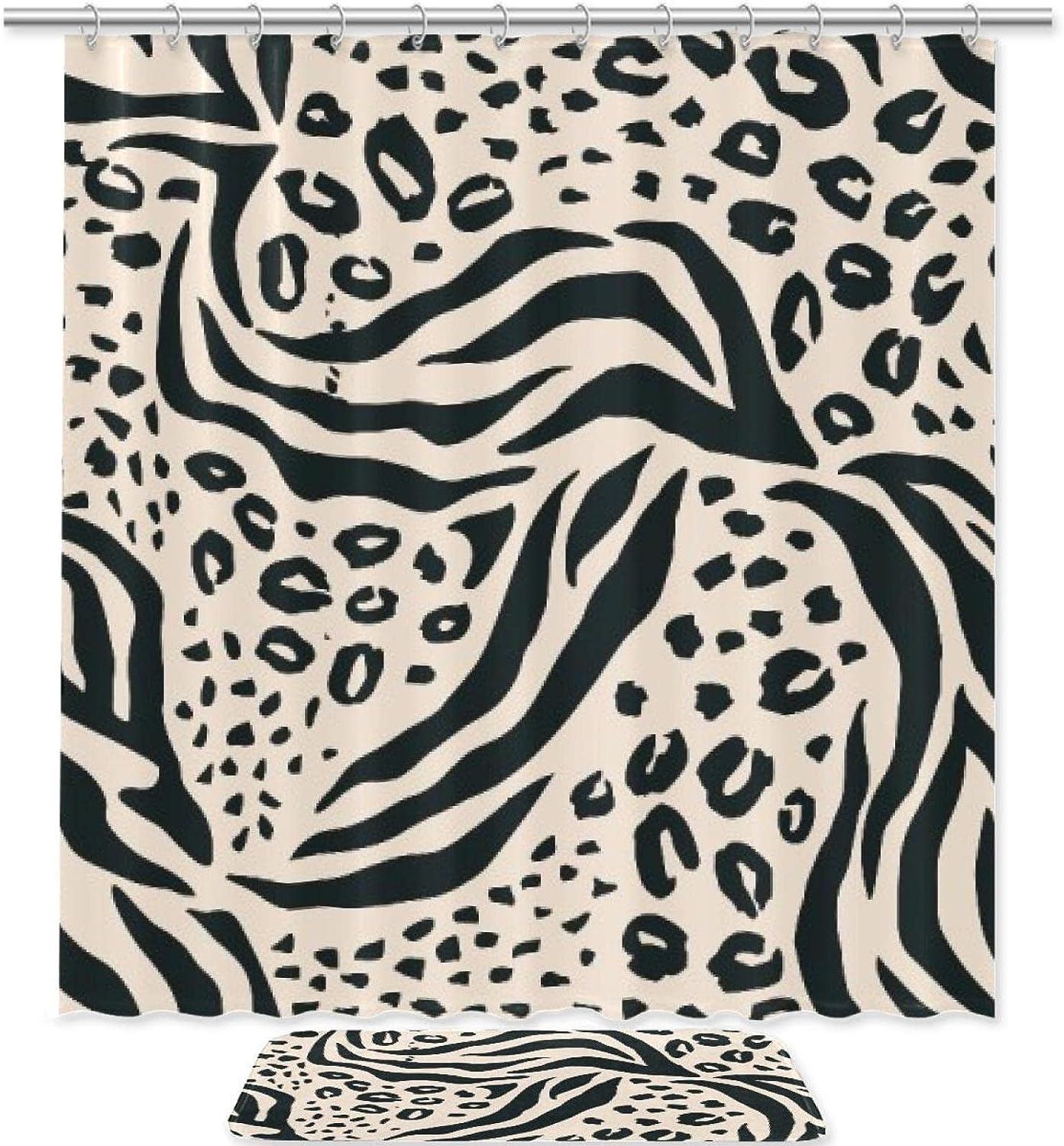 Creative Leopard Print Waterproof Shower Curtain For Bold Bathroom Decor