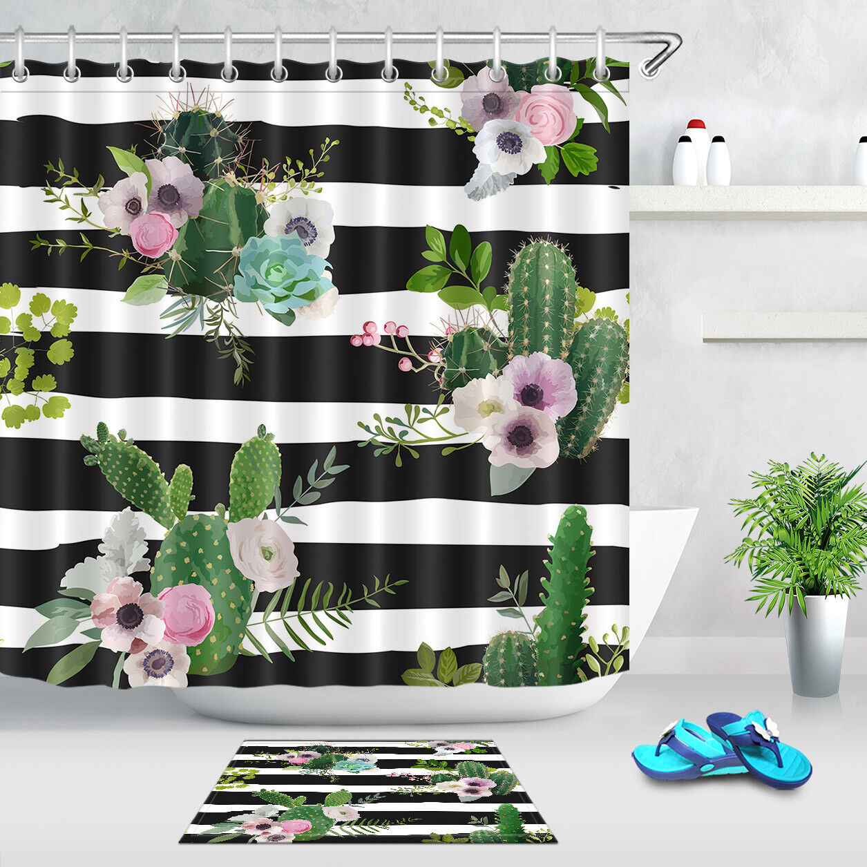 Funny Red Kraken Kraken Animal Gothic Fabric Shower Curtain For Bathroom Nautical Bathroom Decor