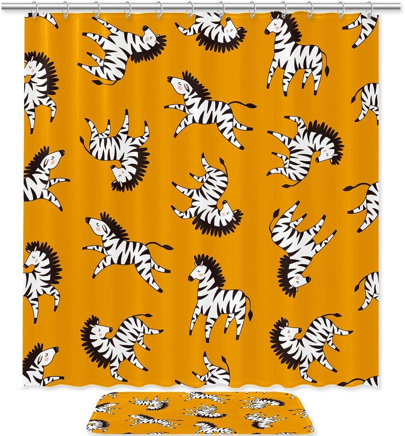 Hawaiian Beach Tropical Plants Fabric Shower Curtain Hooks Bathroom Decor