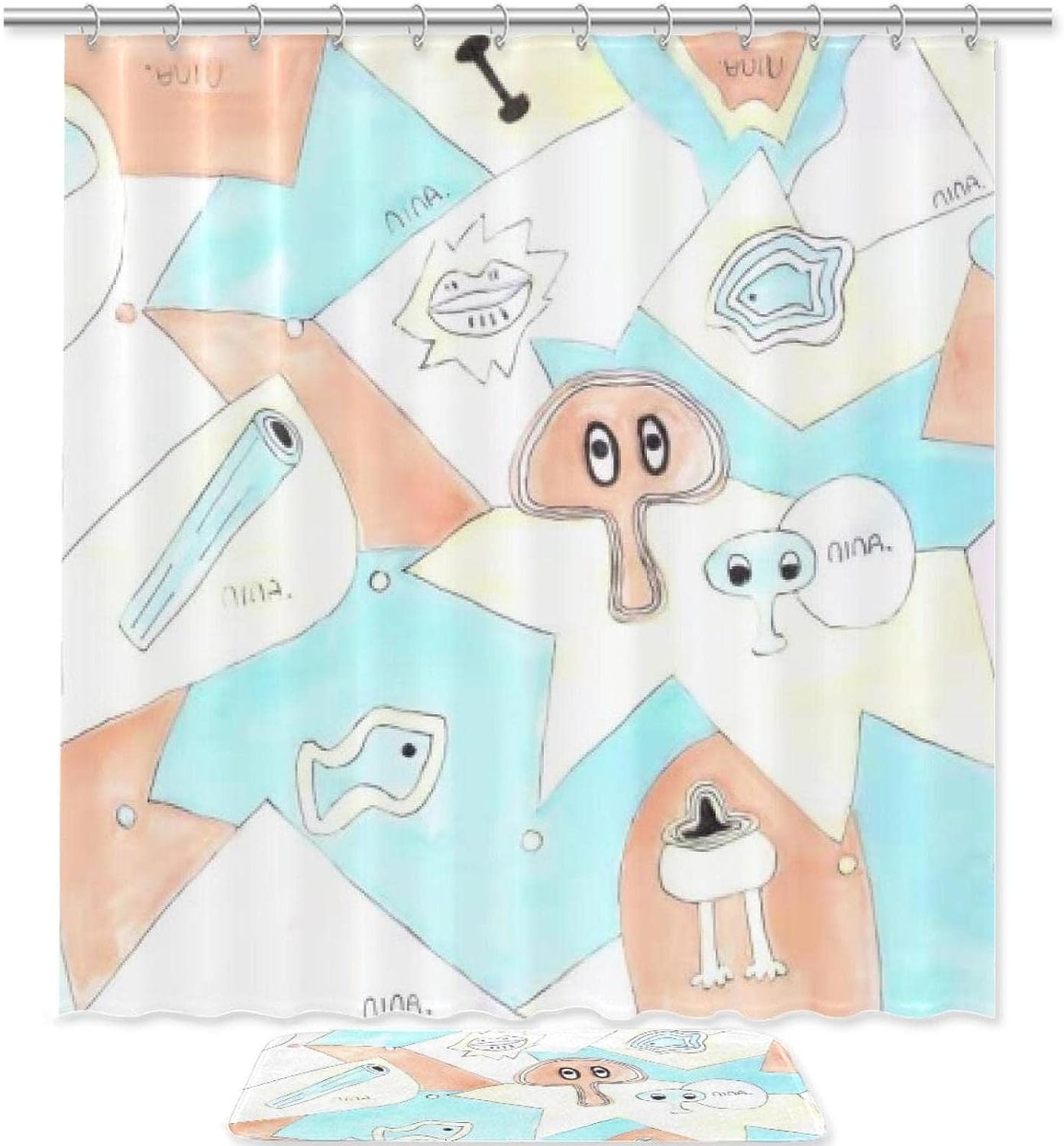 Mushroom Adventure Waterproof Shower Curtain For Nature Bathroom Decor