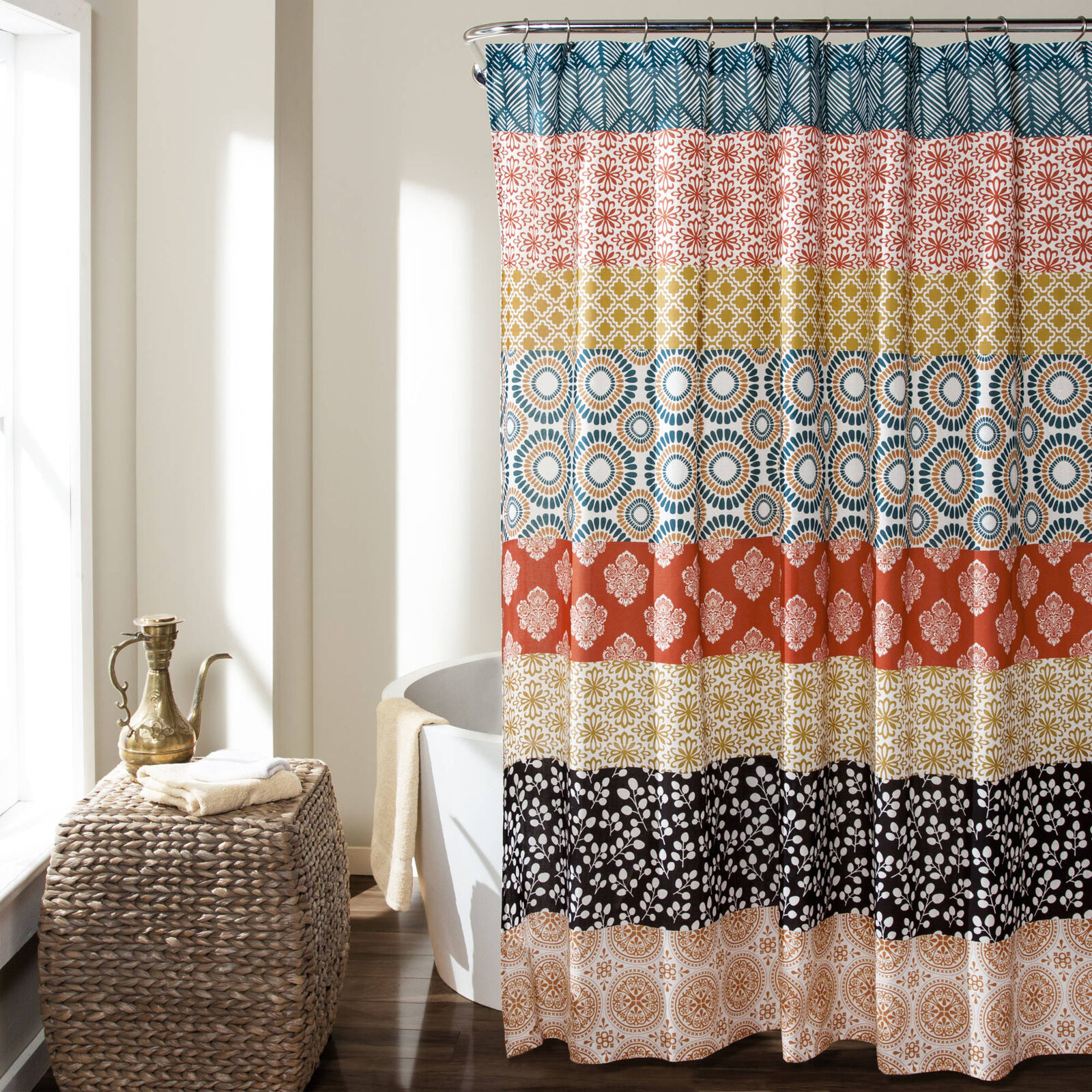 Extra Long Mildew Resistant Waterproof Bathroom Shower Curtain