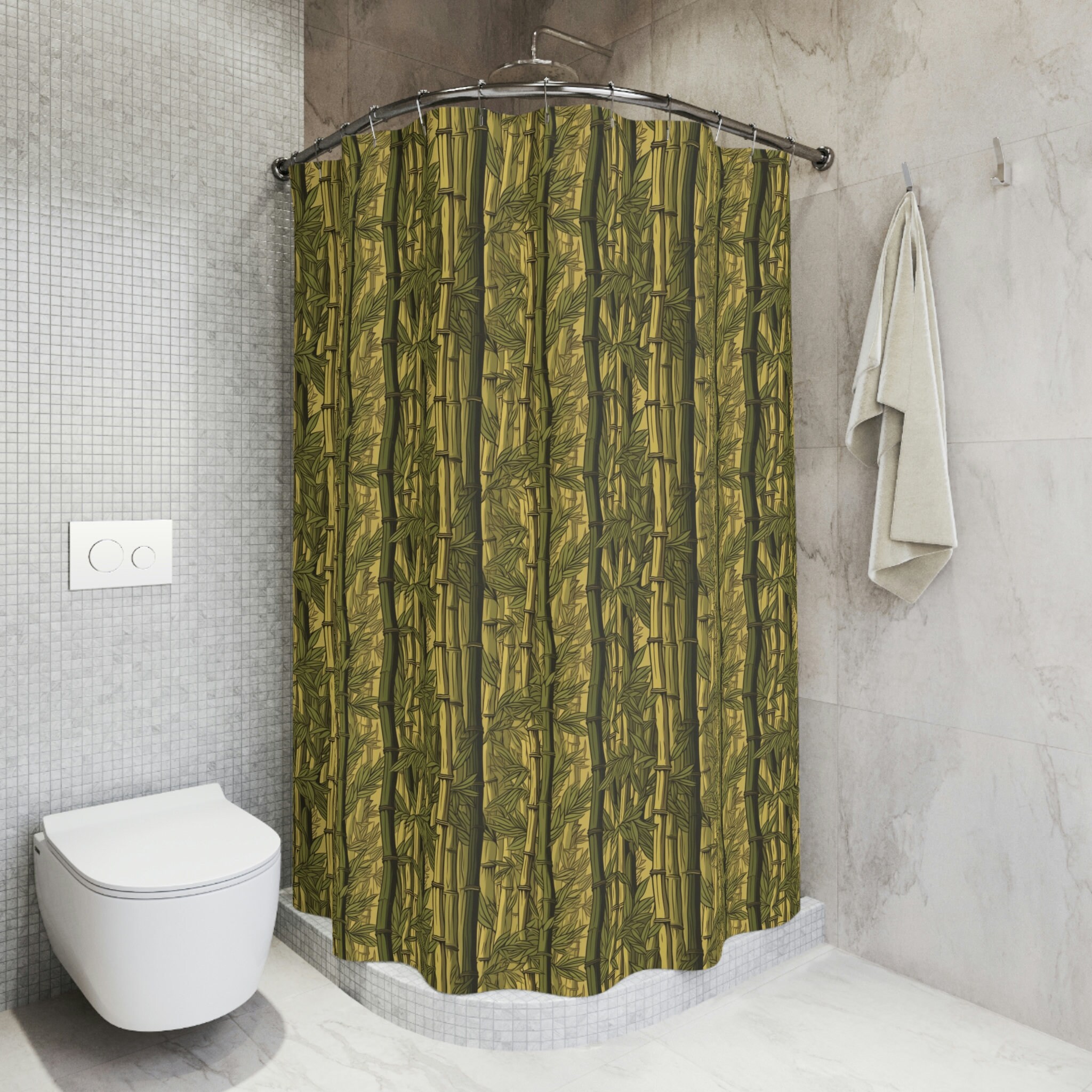 Stylish Bamboo Shower Curtain With Home Decor Design Perfect For Modern Bathrooms