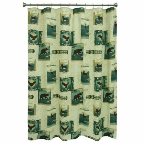 Discover The Wild Shower Curtain Bear Deer Eagle Fox Cabin Lodge Bath Curtain For Rustic Bathroom Decor