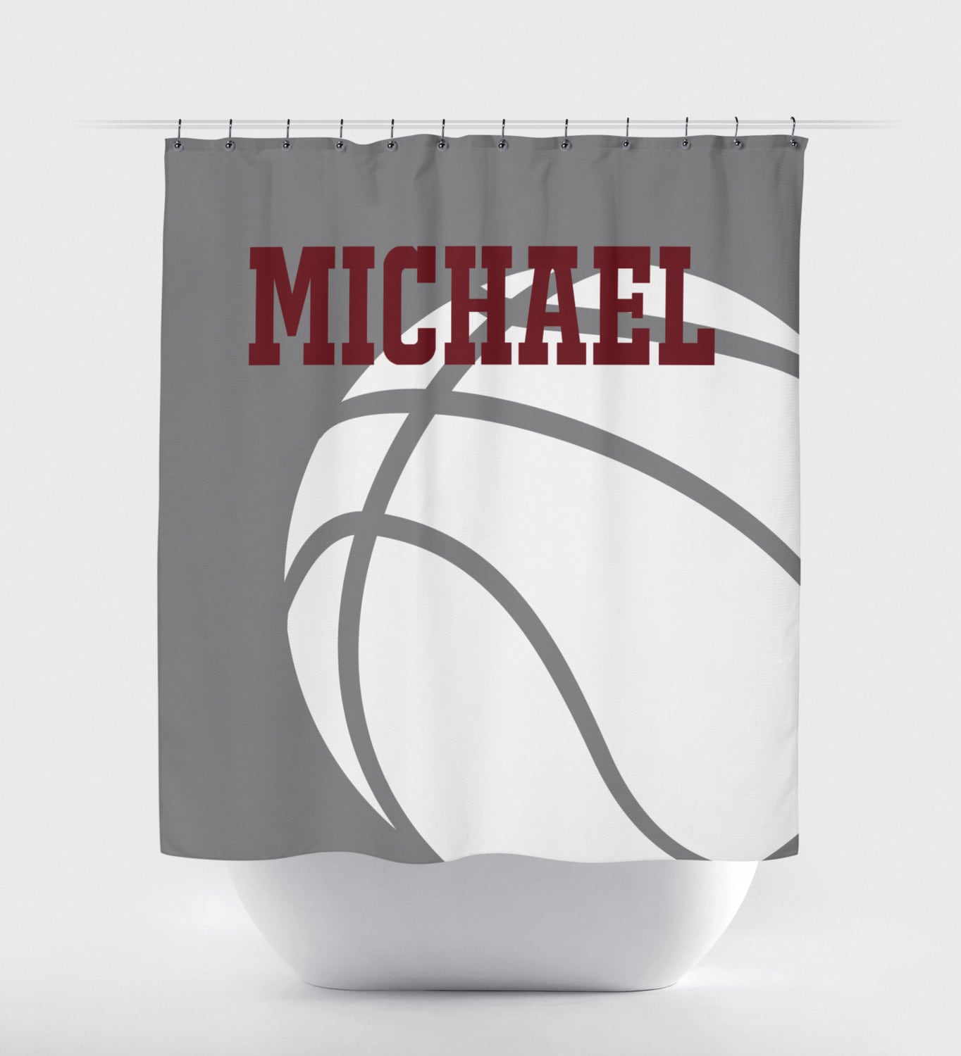 Custom Basketball Shower Curtain Ideal For Any Color Palette