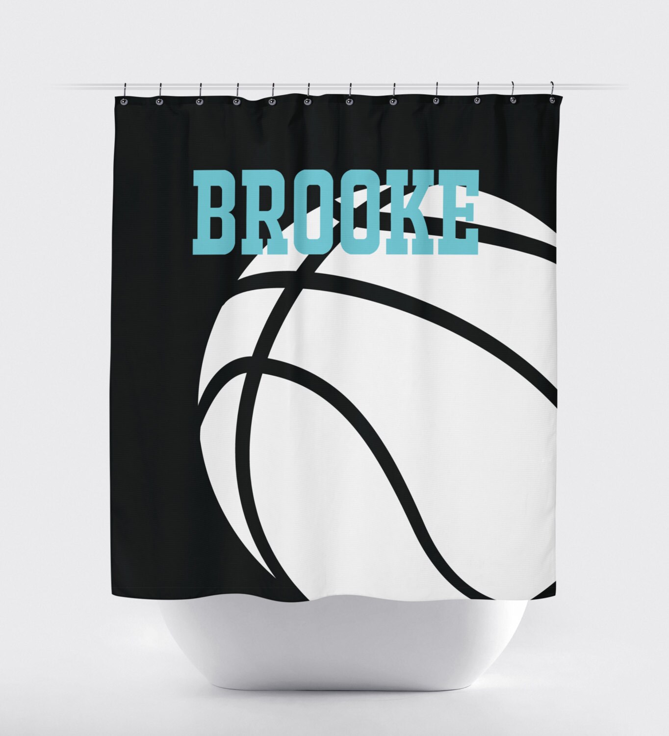 Custom Basketball Shower Curtain Bring The Game To Your Bathroom Decor With This Monogrammed Design