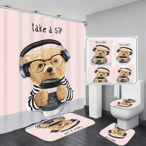 Teddy Bear Shower Curtain Cute Baby Bath Curtain For Animal Lover Bathroom Decor
