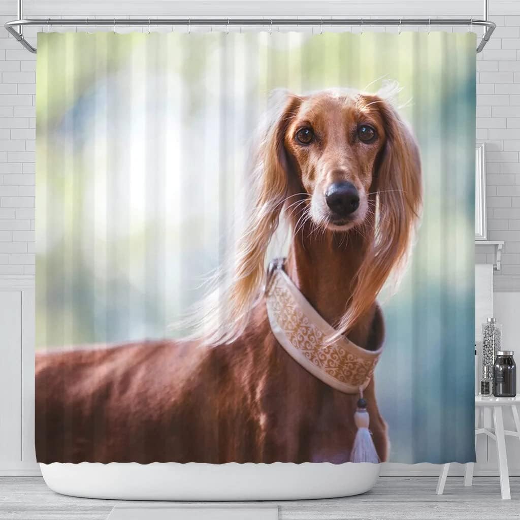 Saluki Dog Print Shower Curtain Awesome Bathroom Decor