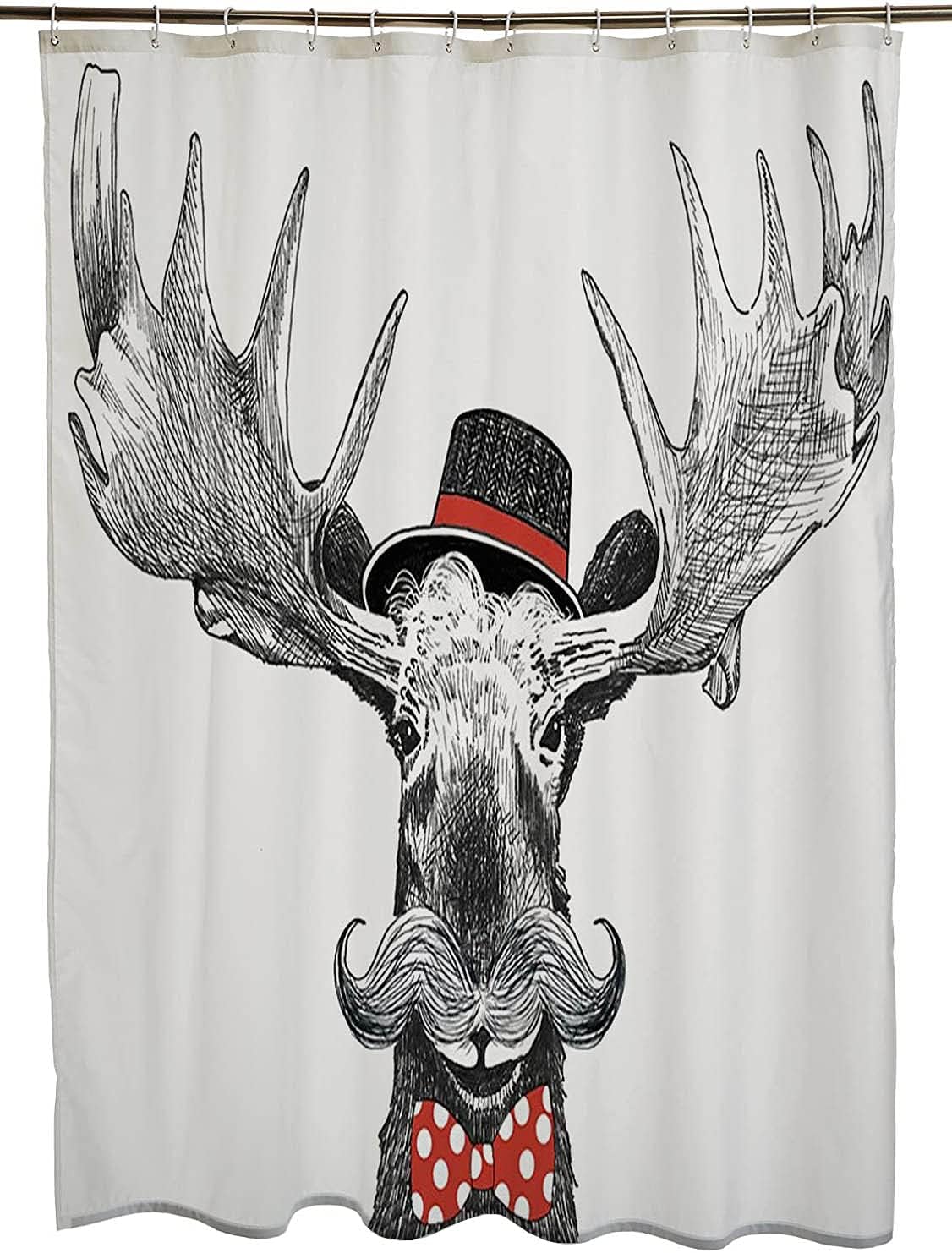 Funny Moose Fabric Bathroom Curtains Stylish Hipster Shower Curtain By Avnaalvl