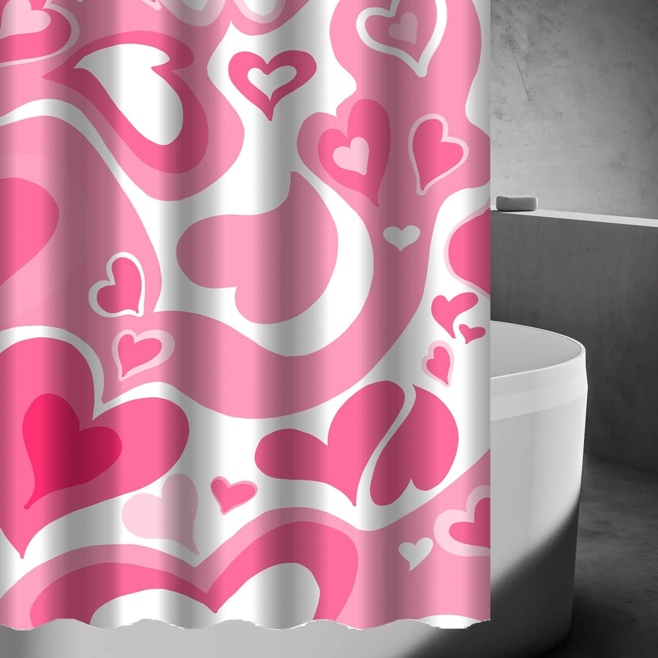Cute Kawaii Vintage Shower Curtain For The Pink Aesthetic Lover Abstract Love Design