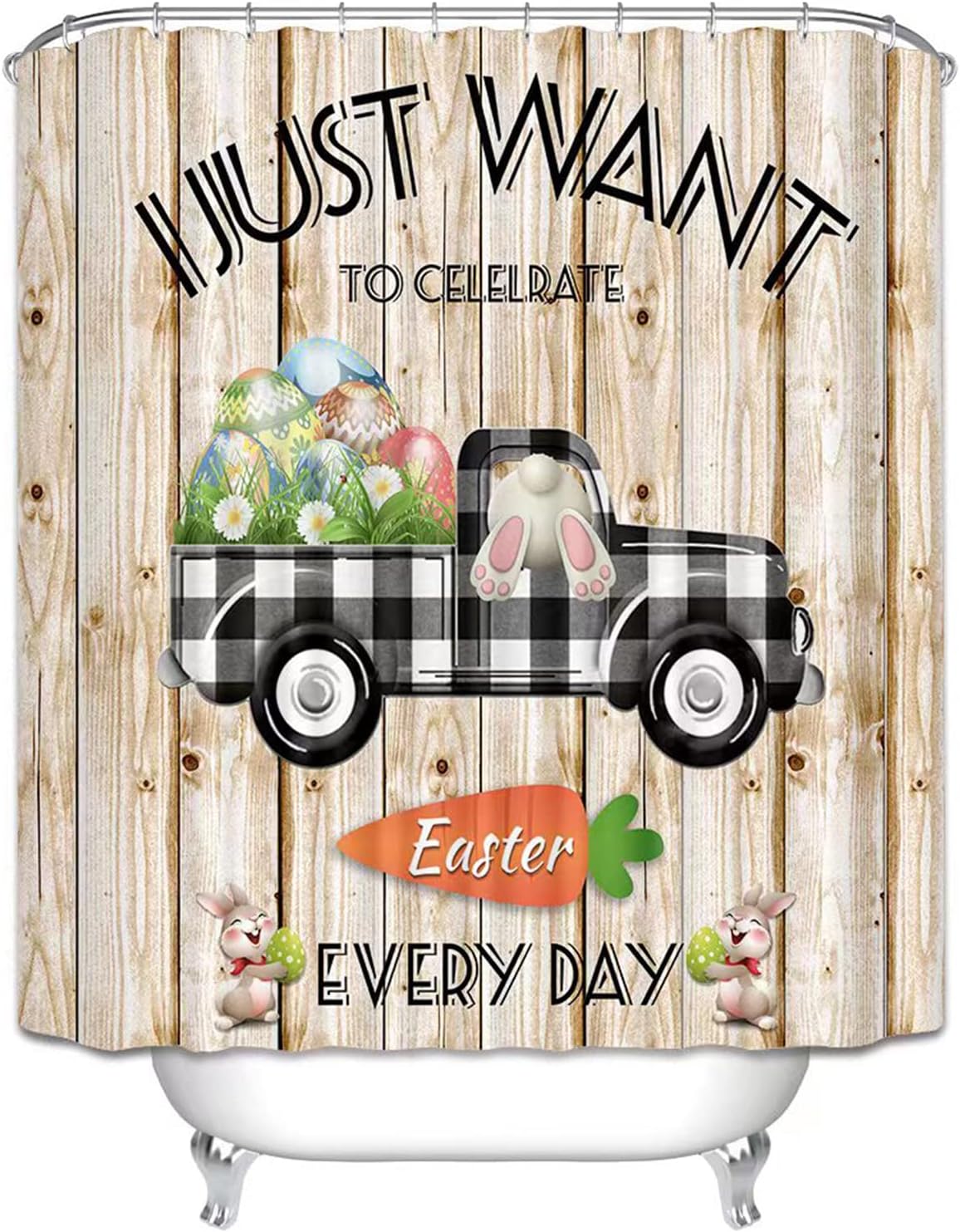 Easter-Inspired Bathroom Shower Curtain Bring In The Joy