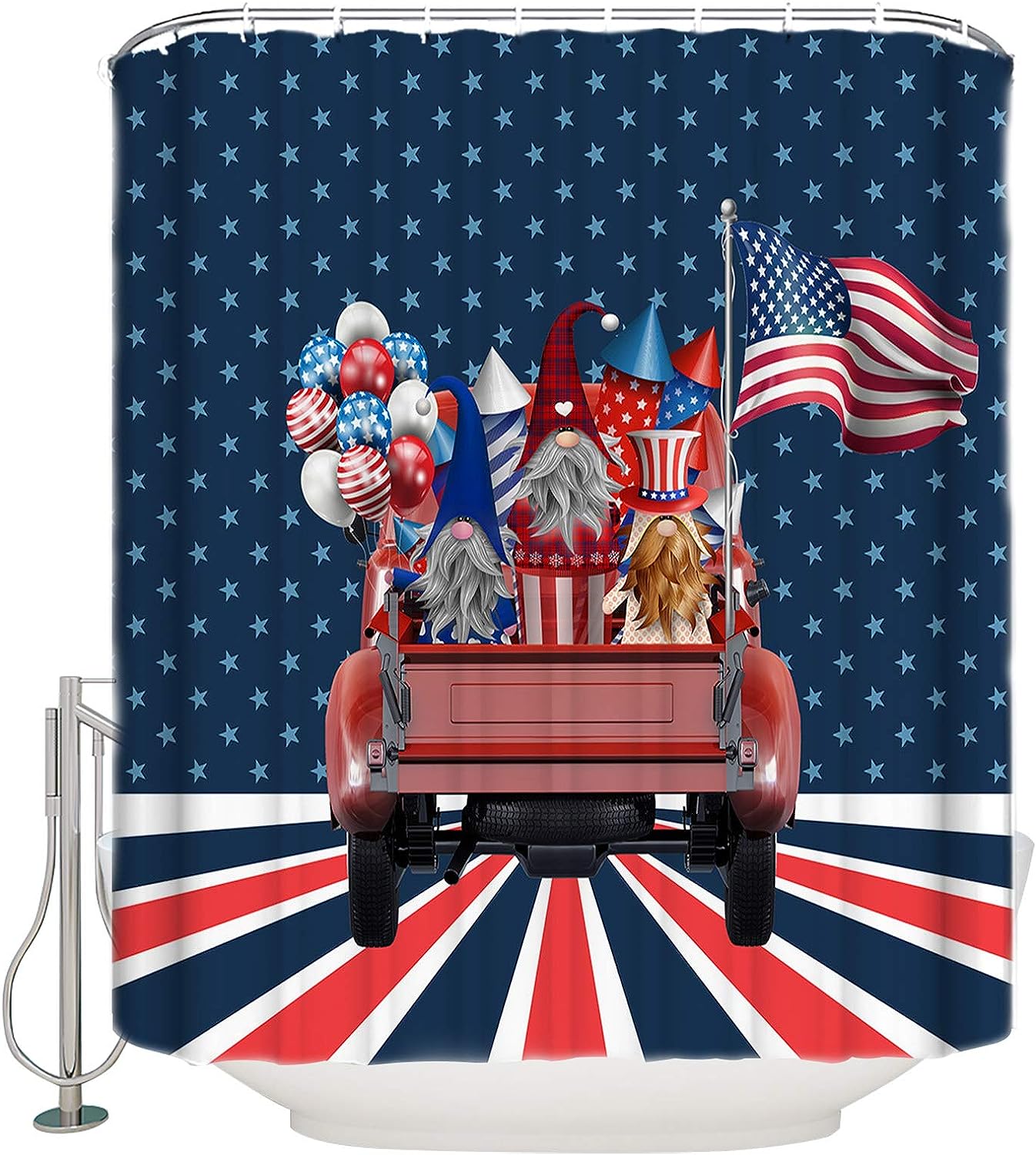 July 4Th Independence Day Gnomes Shower Curtain Home Decor Bathroom Curtain