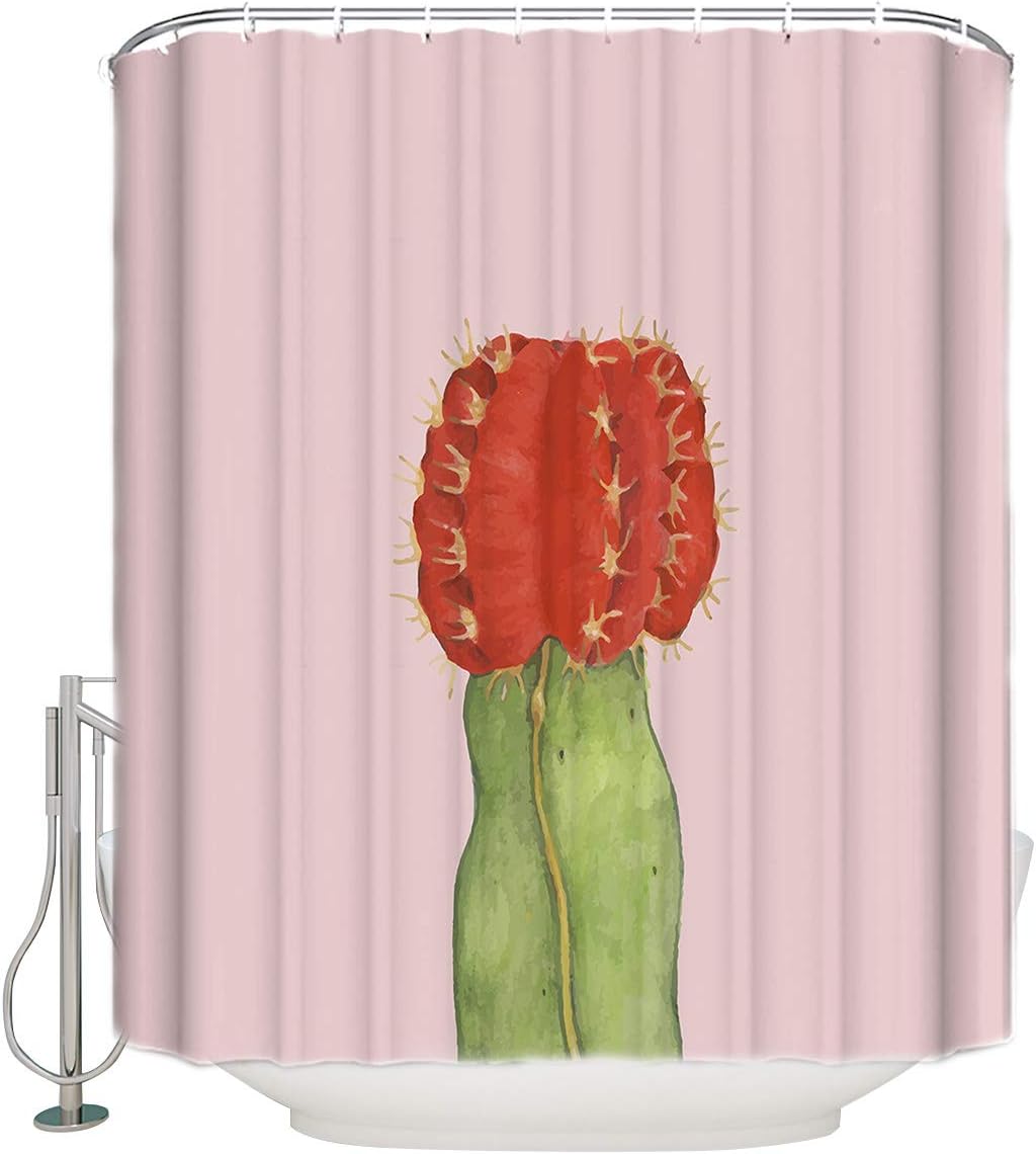 Pink Succulents Shower Curtain Bathroom Decor